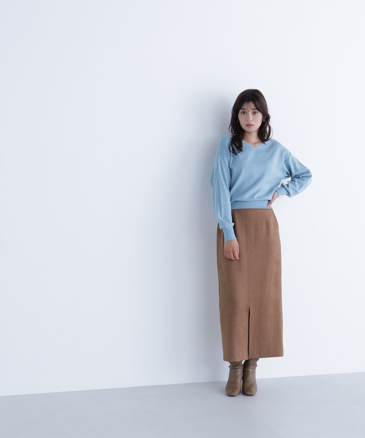  「フェイクスエードシリーズ スリットスカート」|スカート|