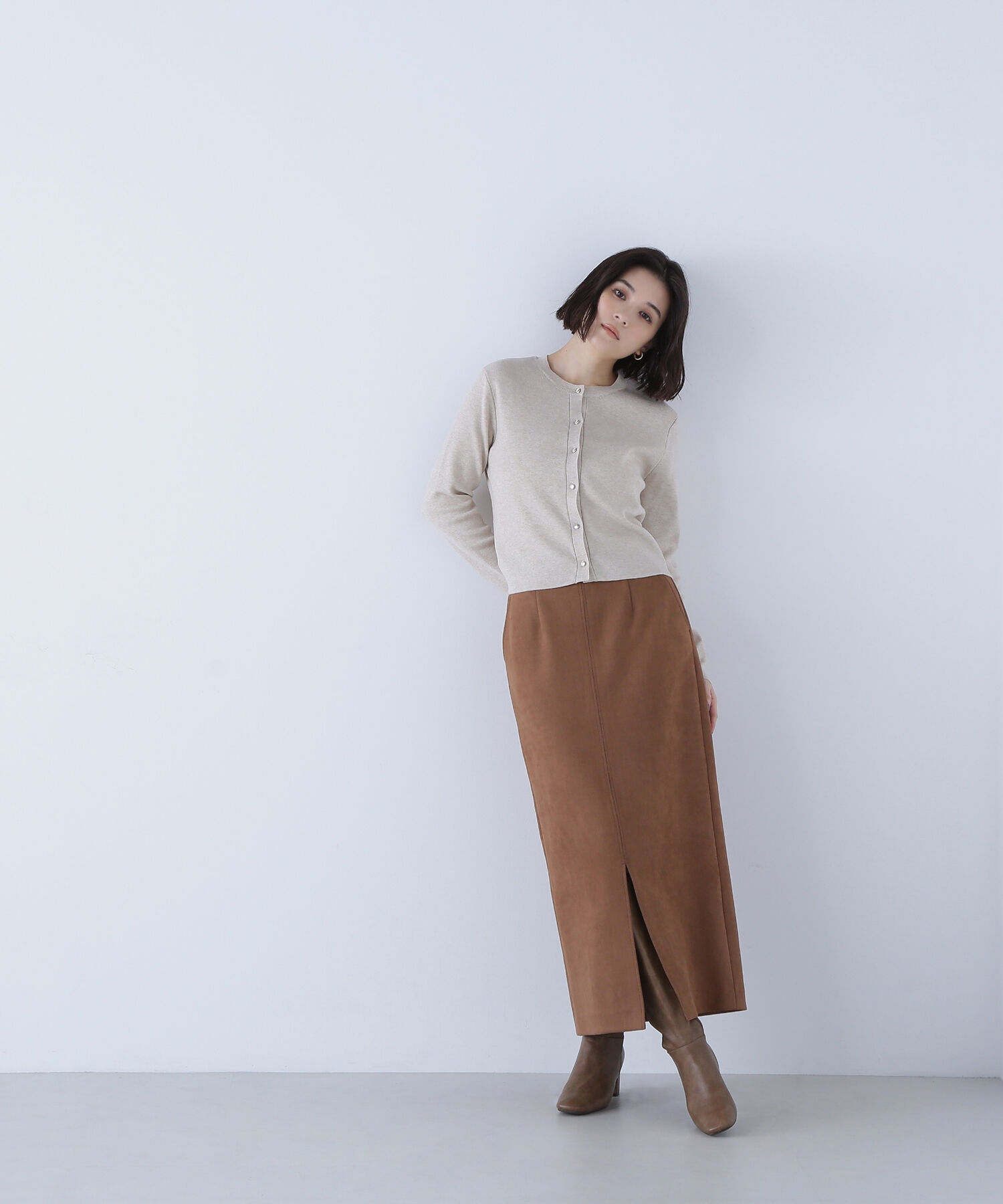  「フェイクスエードシリーズ スリットスカート」|スカート|