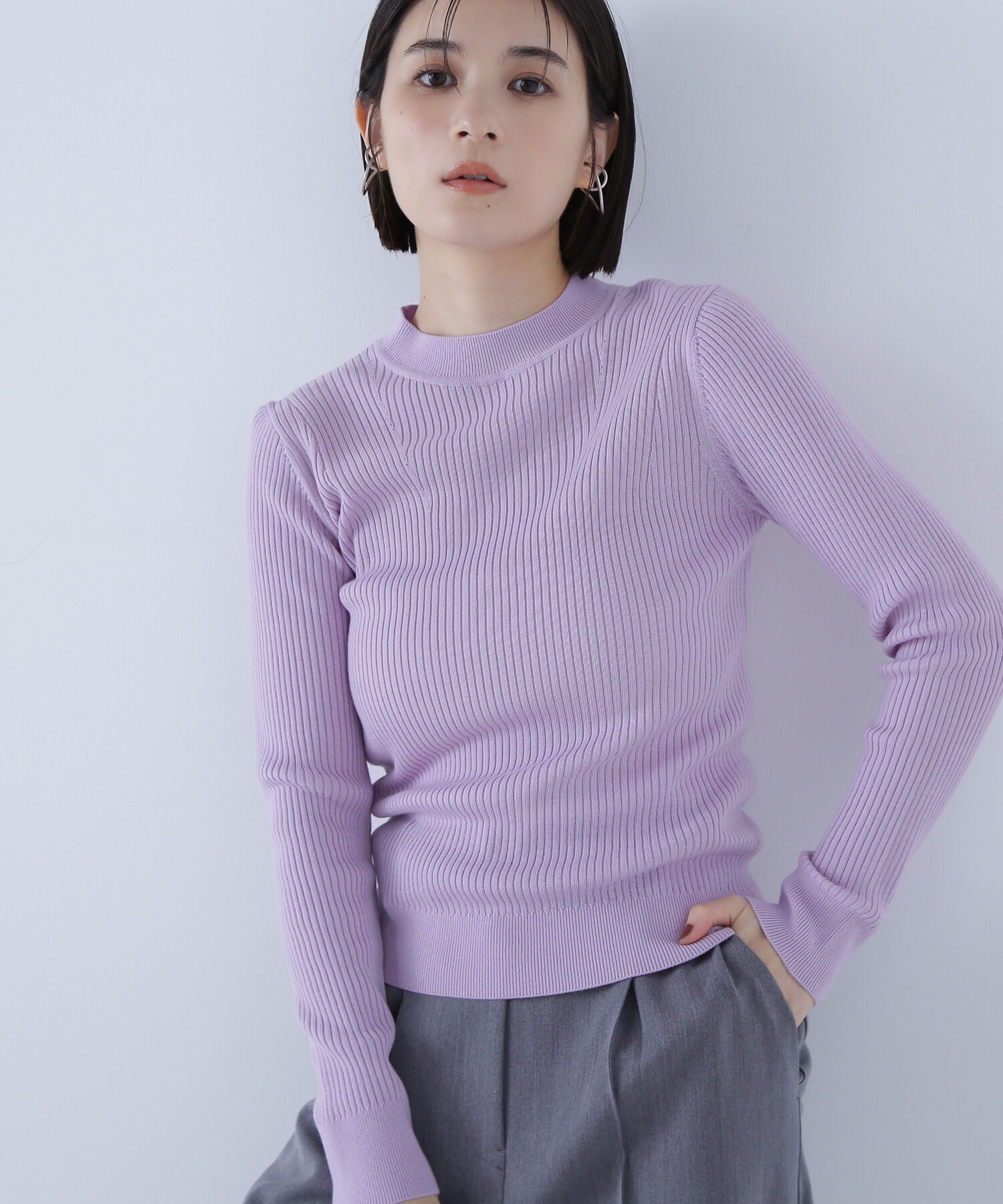  「ウールブレンドニットシリーズ モックネック」|ニット・セーター|