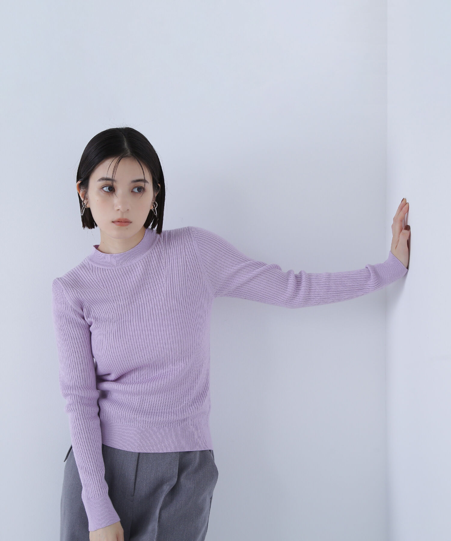  「ウールブレンドニットシリーズ モックネック」|ニット・セーター|