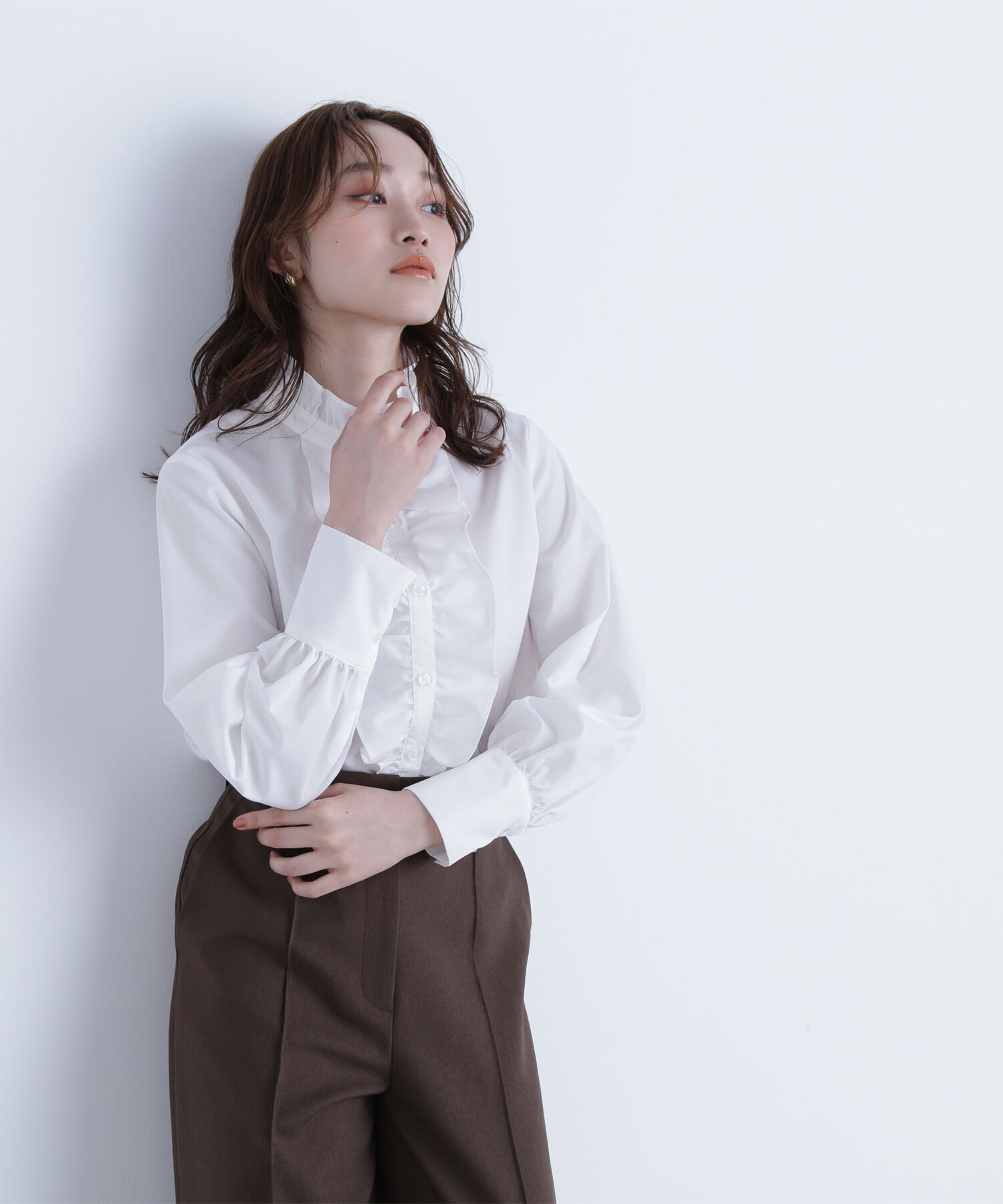  「フロントフリルブラウス」|シャツ・ブラウス|