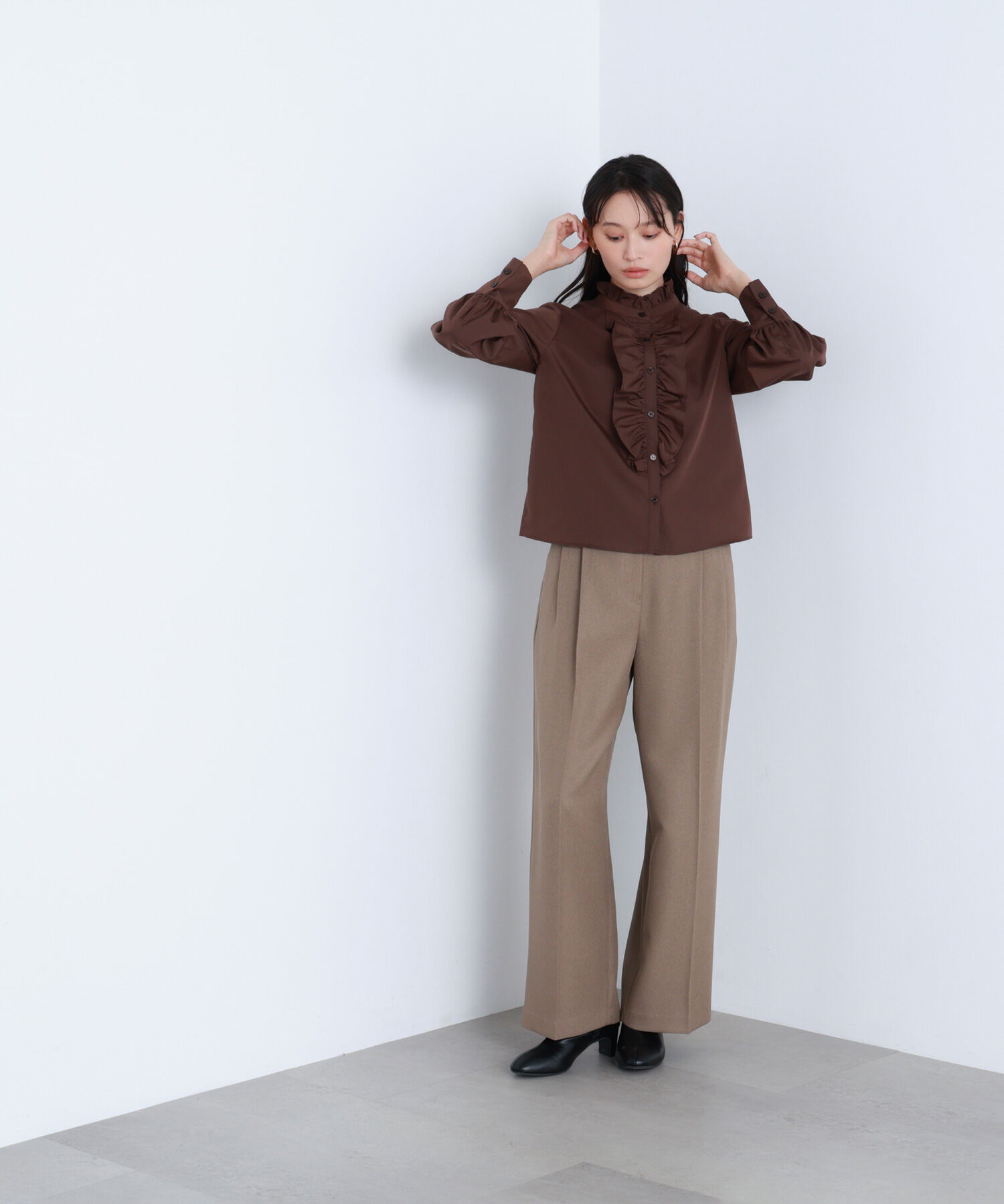  「フロントフリルブラウス」|シャツ・ブラウス|