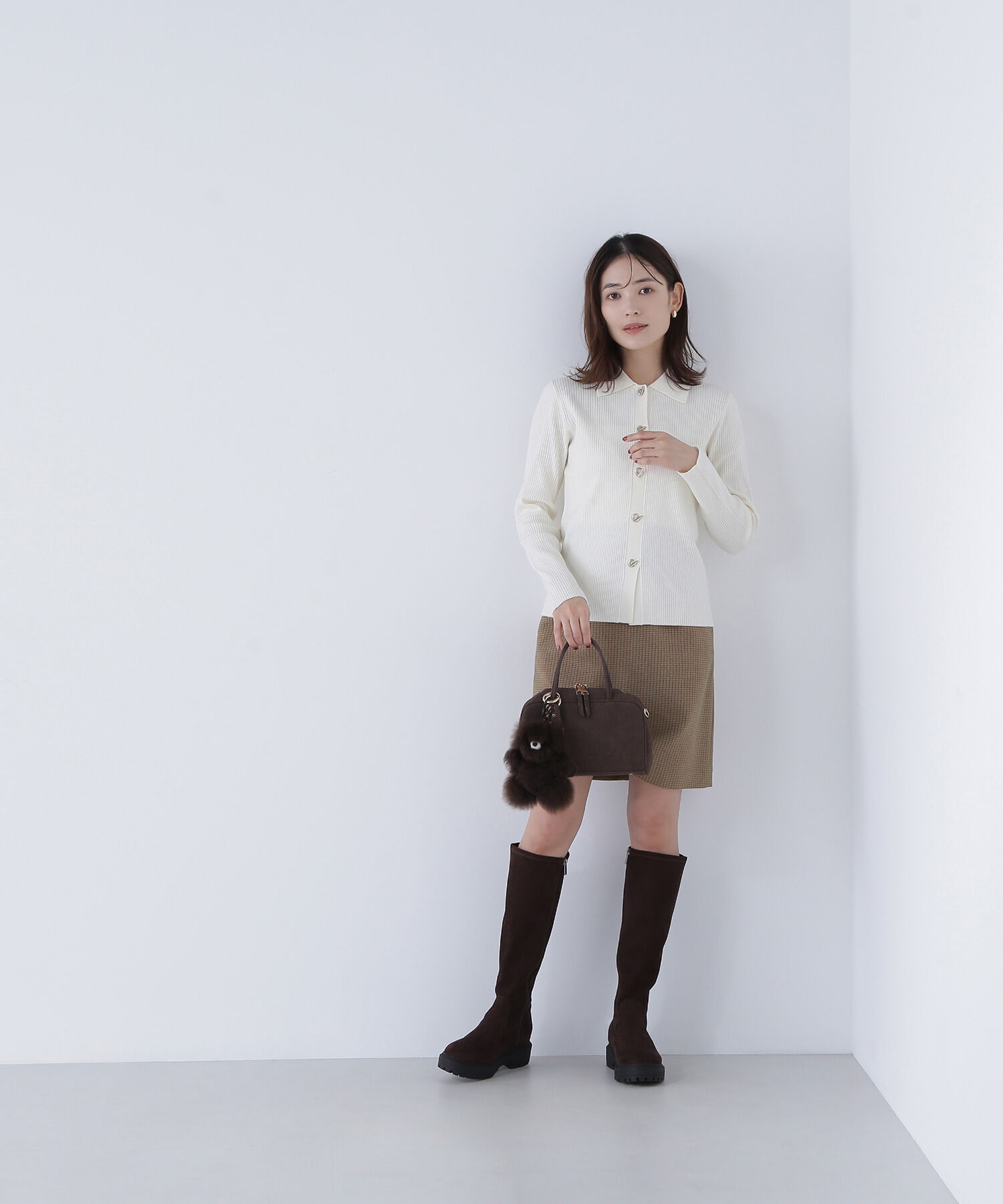  「ハトメボタンポロカラーニット」|ニット・セーター|