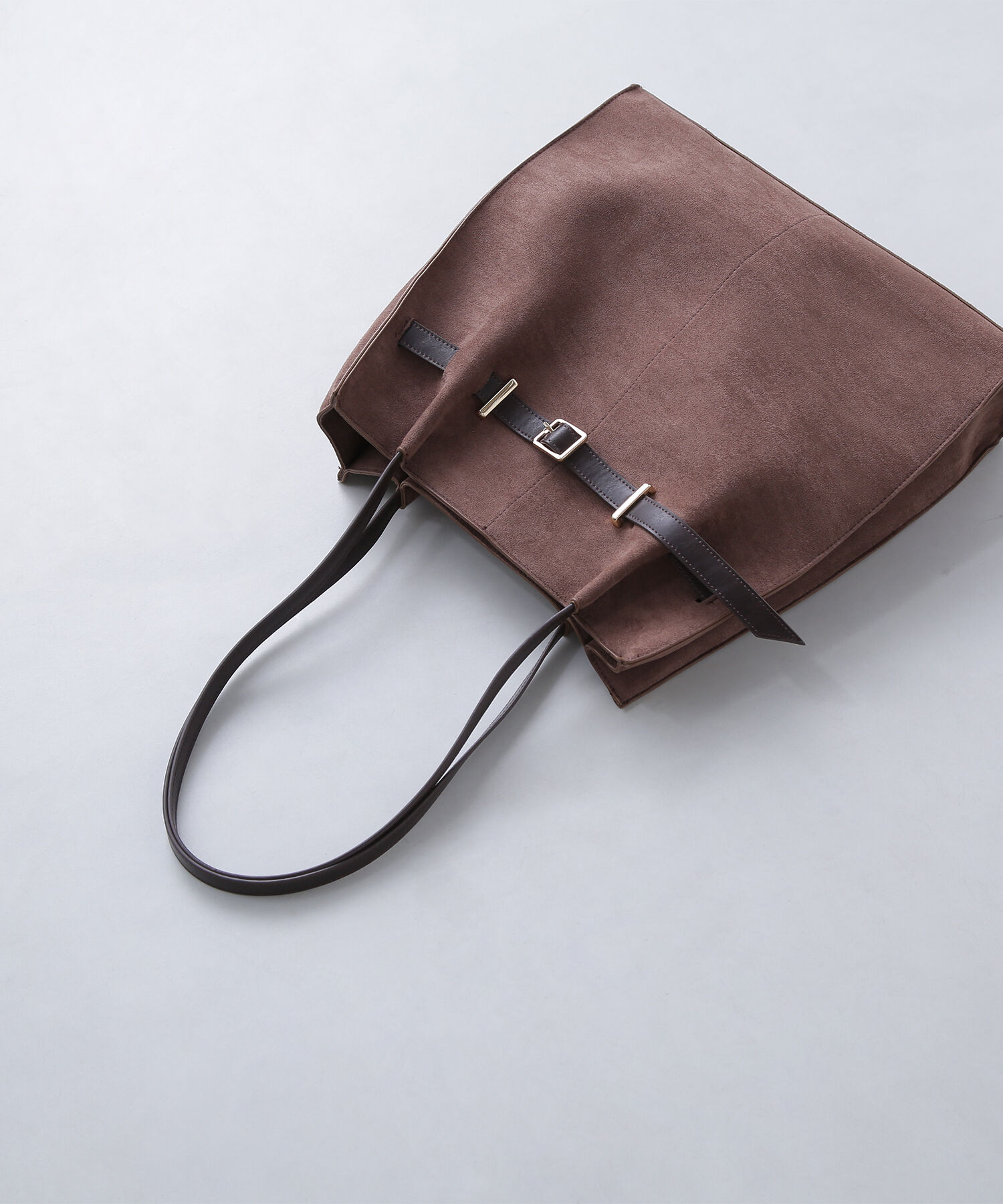  「スウェードタックベルトトートバッグ」|トートバッグ|モカ