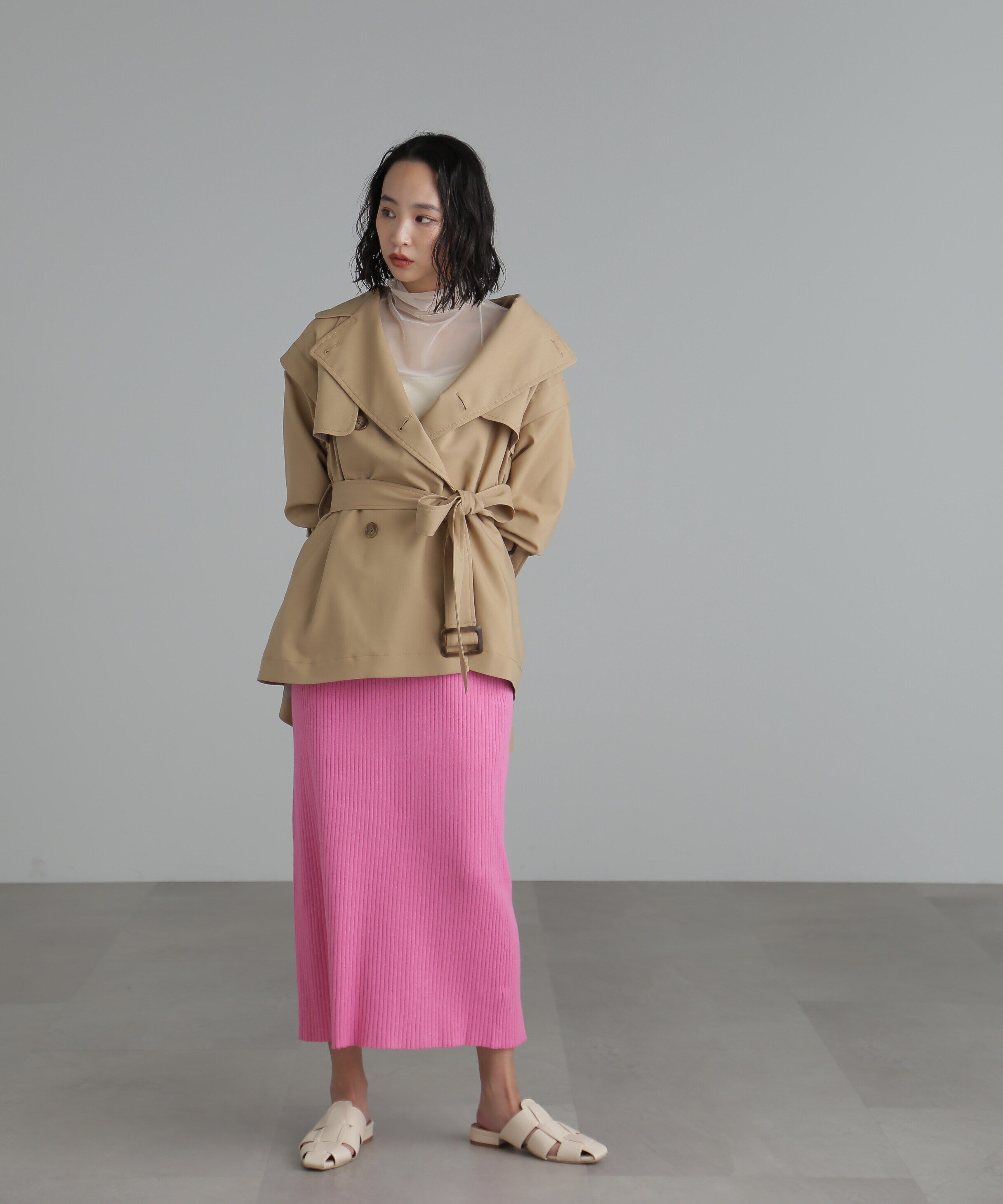  「袖取り外し2Wayミドル丈トレンチコート」|その他|