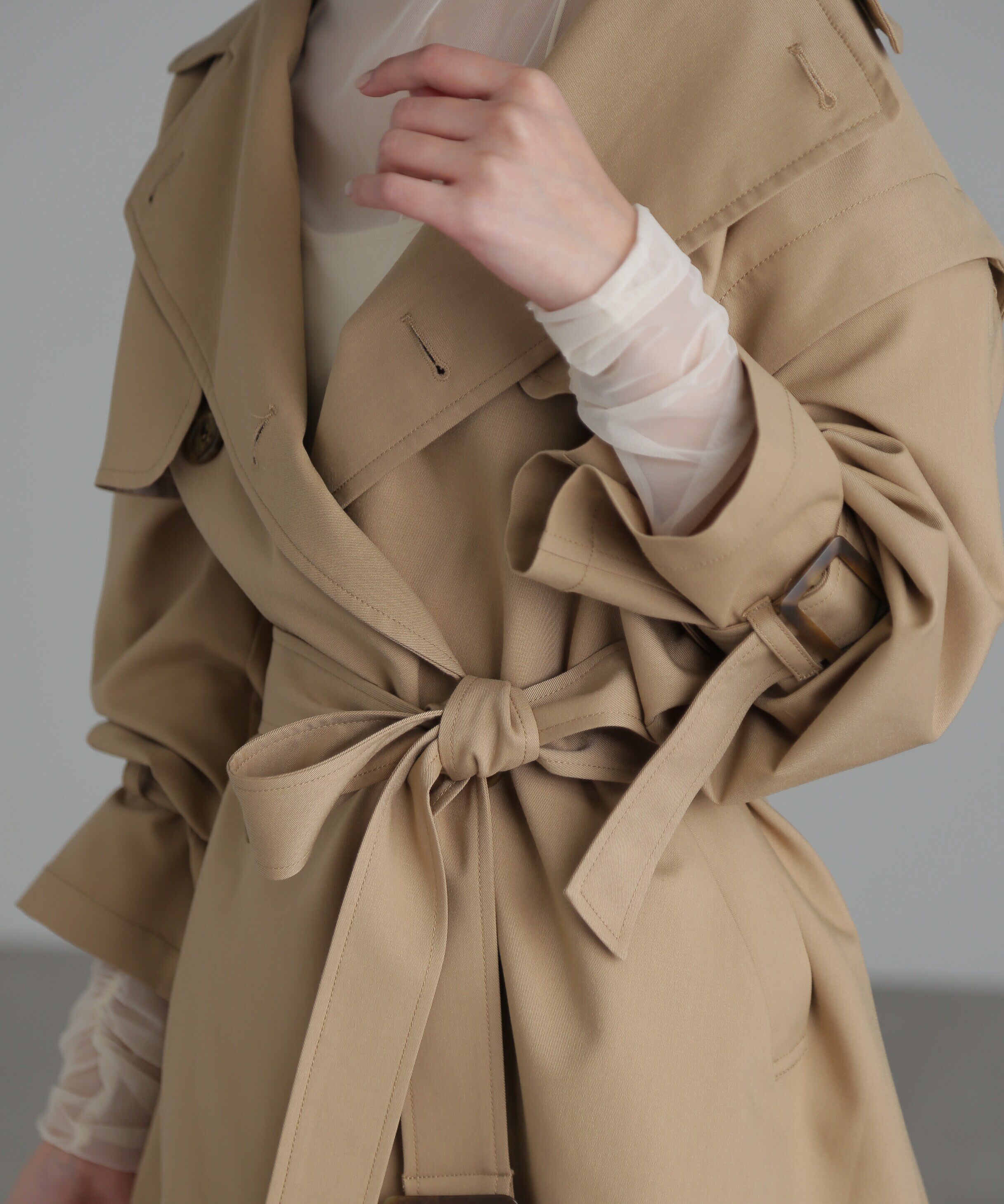  「袖取り外し2Wayミドル丈トレンチコート」|その他|