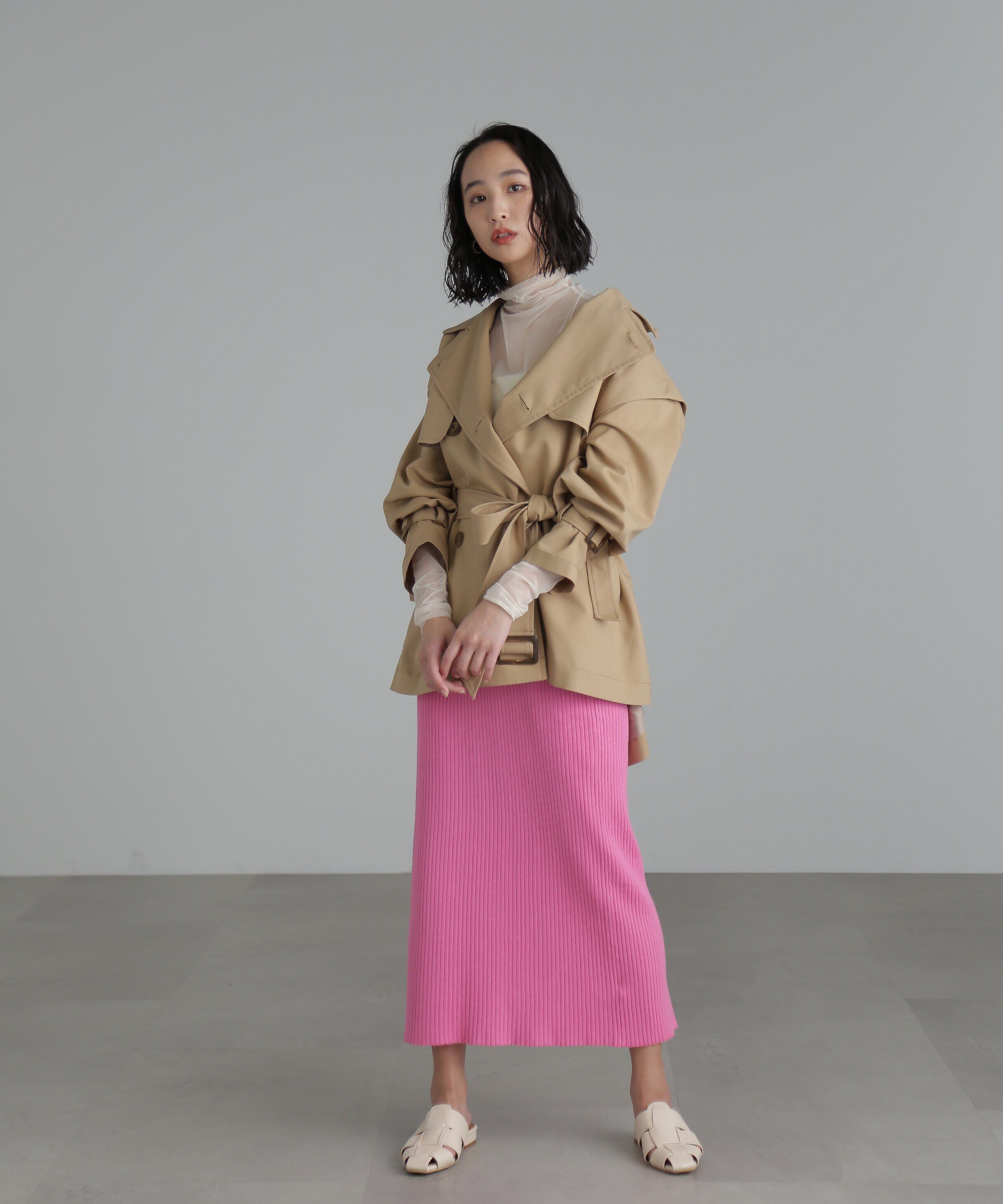  「袖取り外し2Wayミドル丈トレンチコート」|その他|