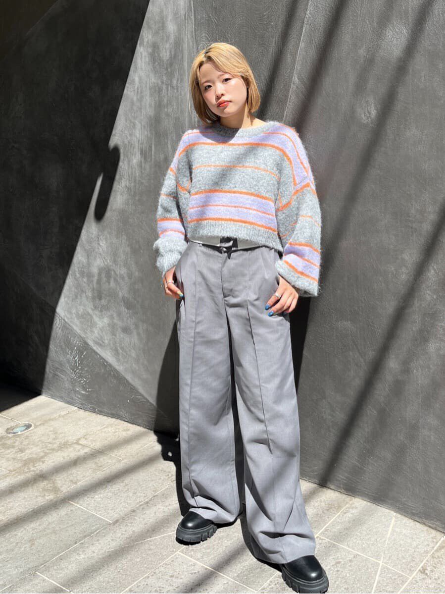  「ウエストベルト折り返しタックワイドパンツ」|その他|