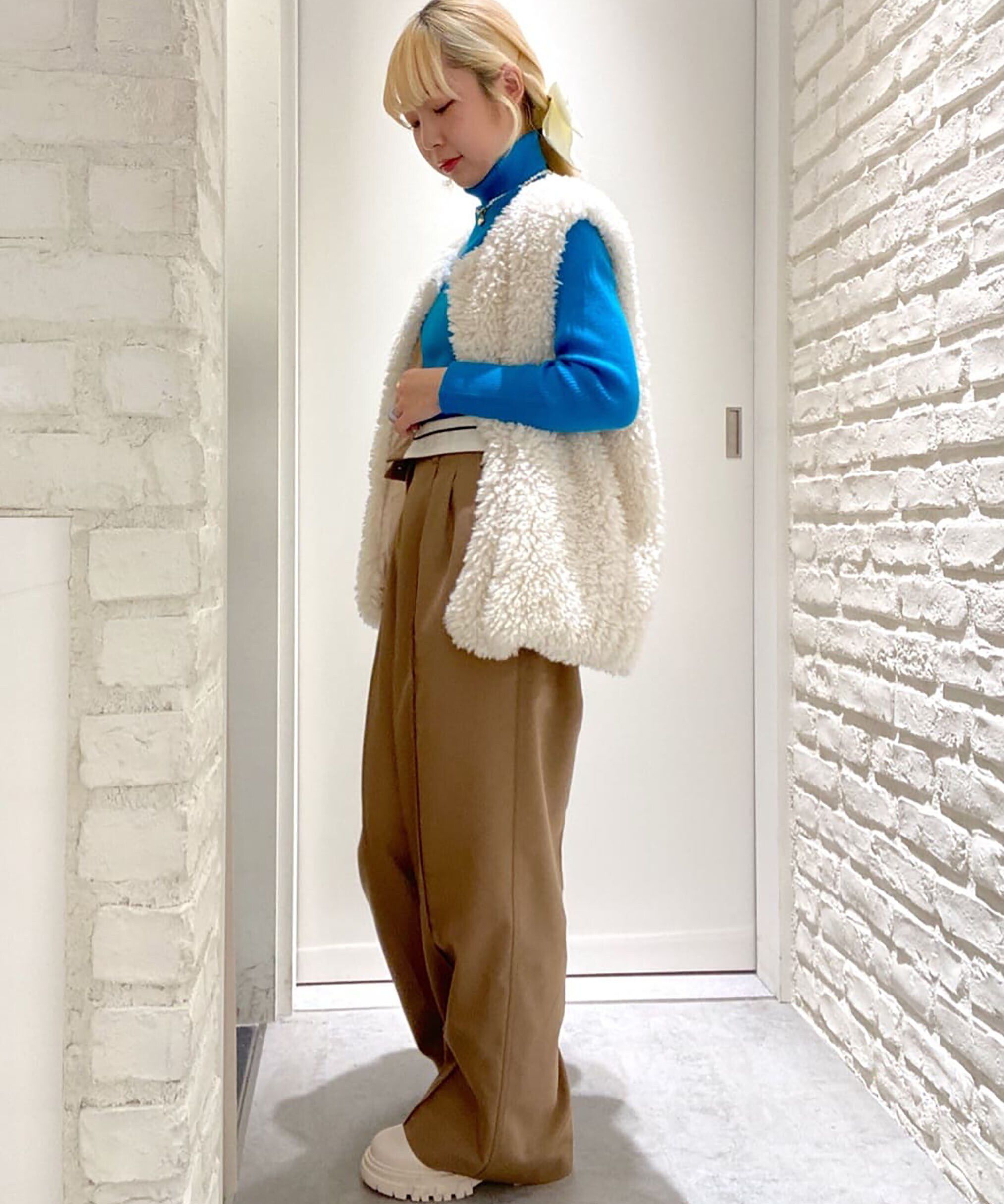  「ウエストベルト折り返しタックワイドパンツ」|その他|