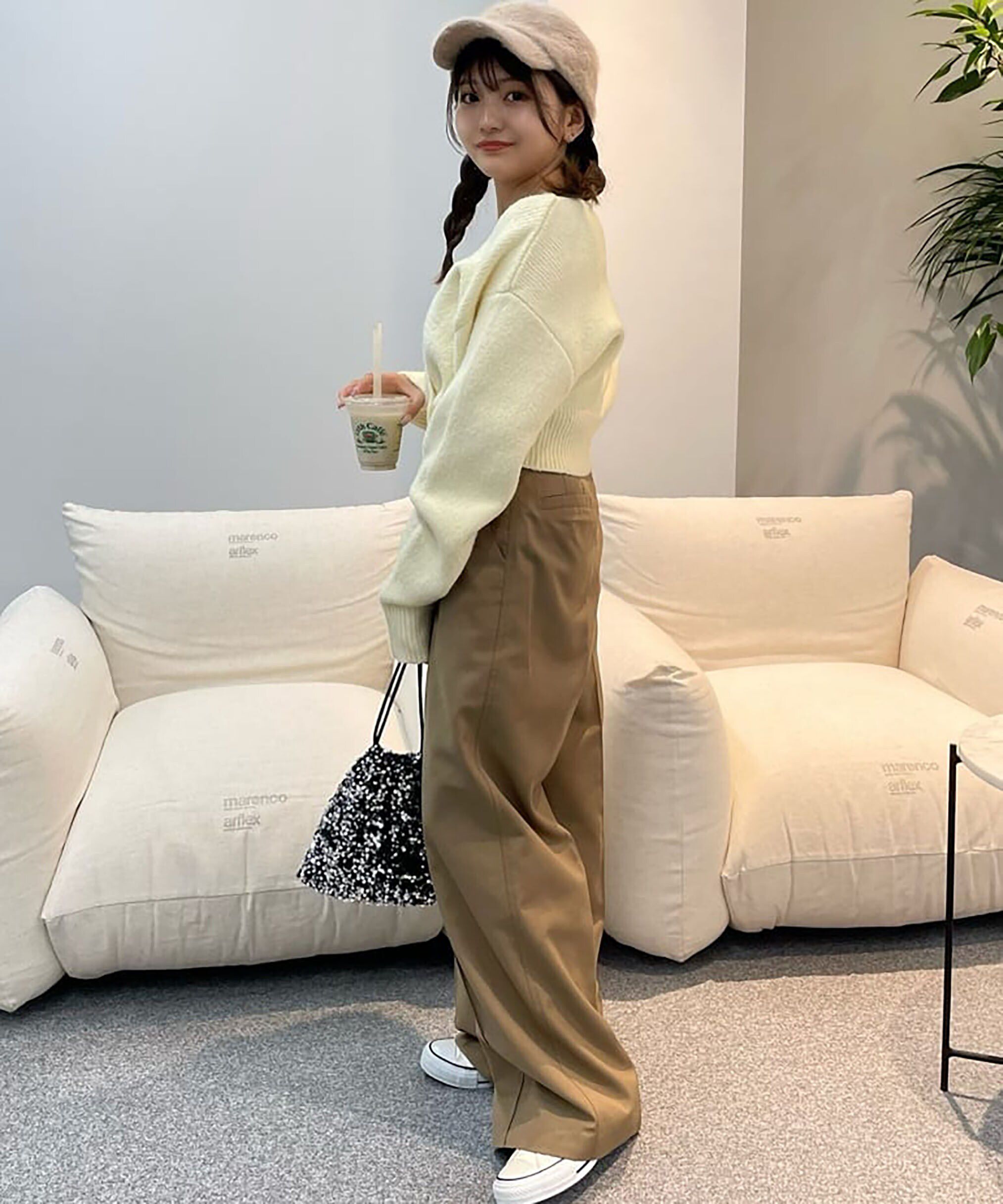  「ウエストベルト折り返しタックワイドパンツ」|その他|