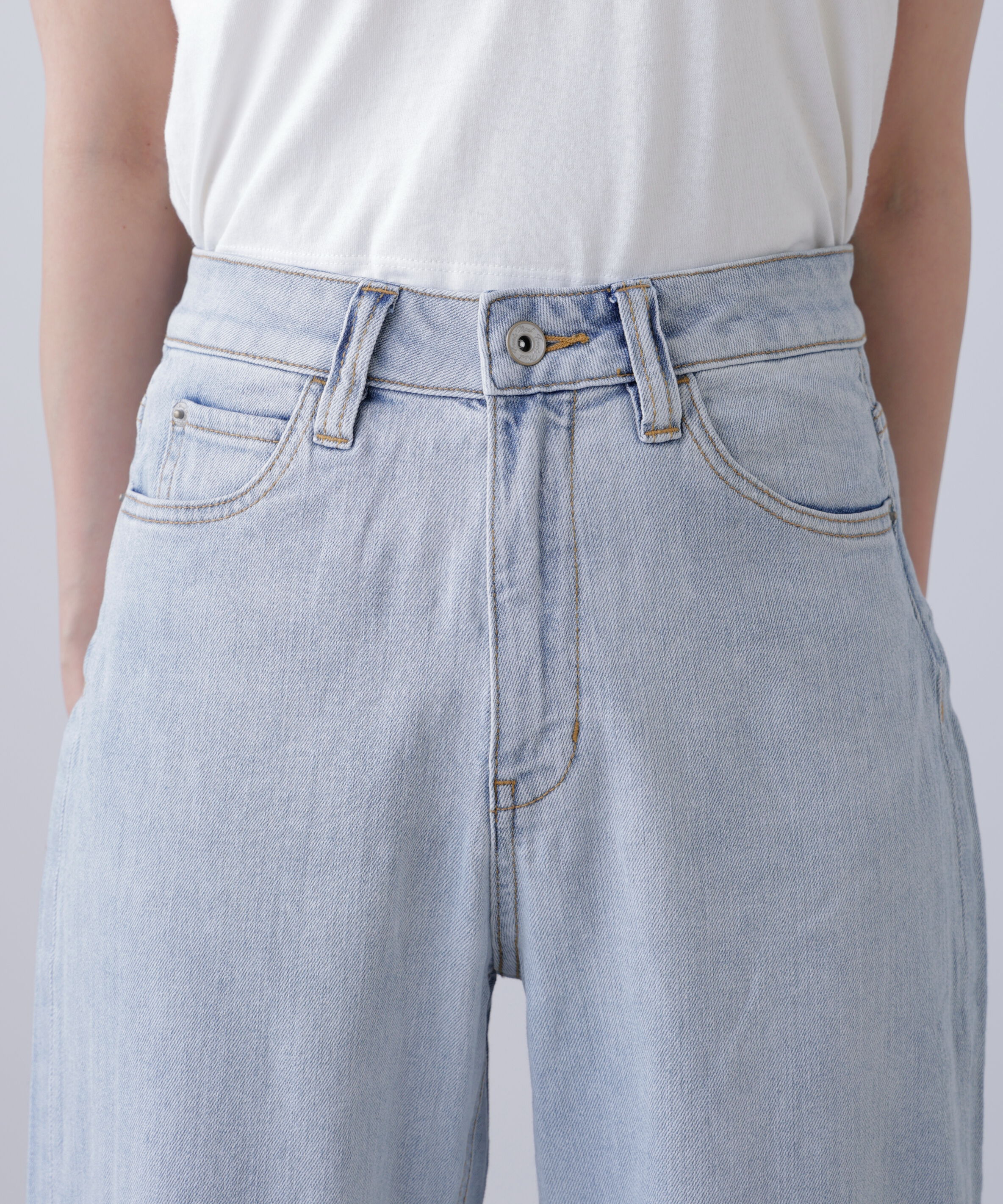  「[低身長サイズ/Sシリーズ]ベーシックワイドデニムパンツ」|その他|