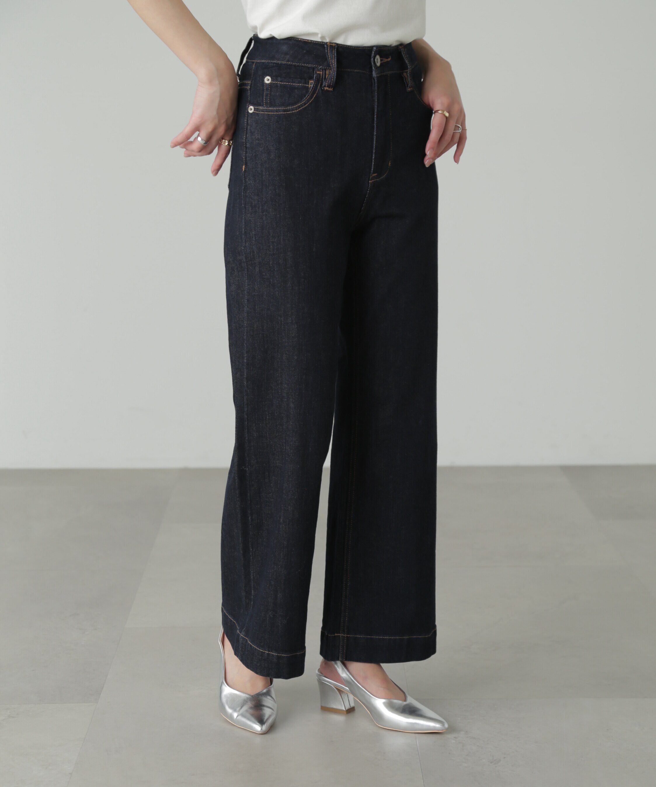  「[低身長サイズ/Sシリーズ]ベーシックワイドデニムパンツ」|その他|