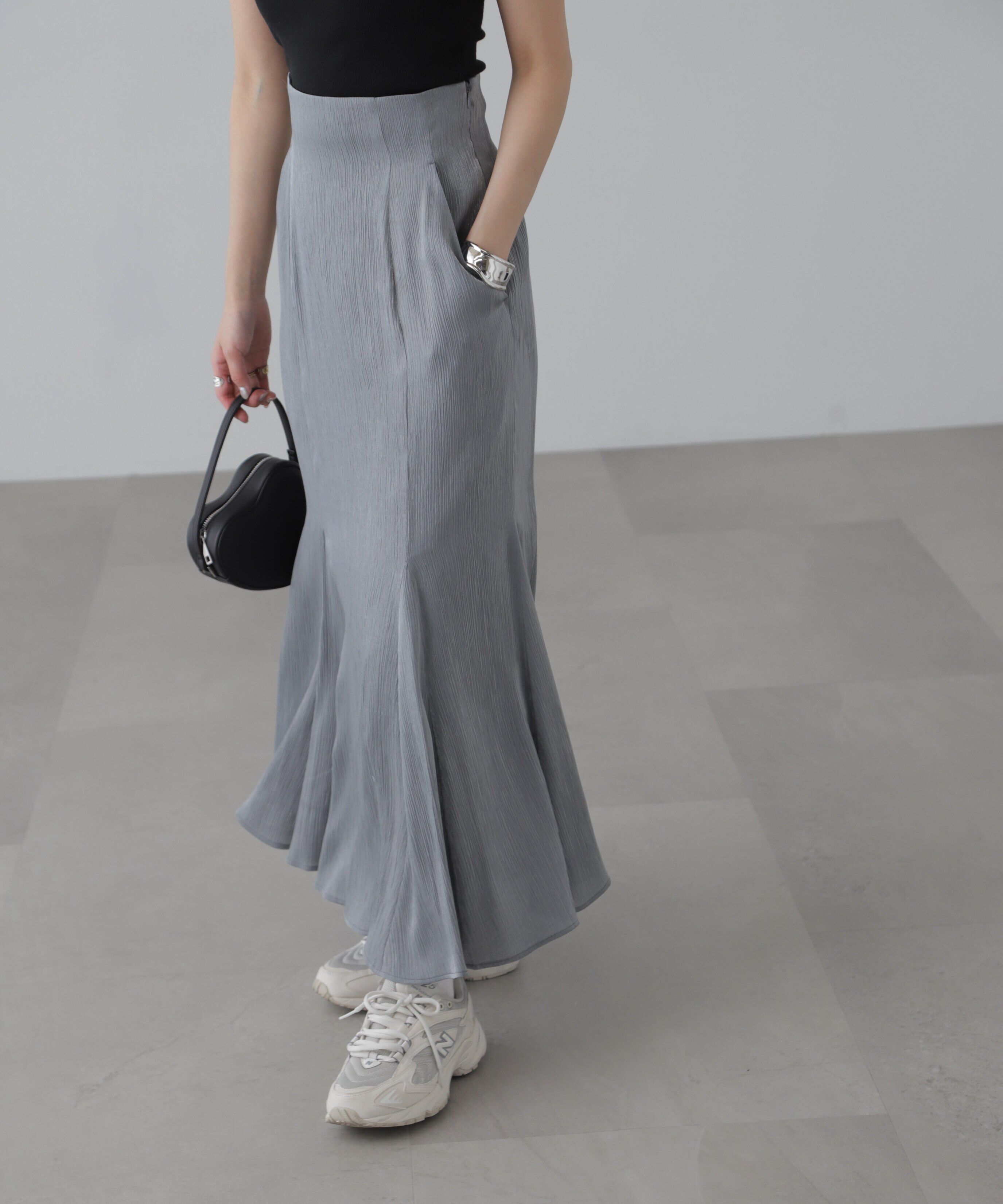  「[低身長サイズ/Sシリーズ]シャイニーフレアマーメイドスカート」|スカート|