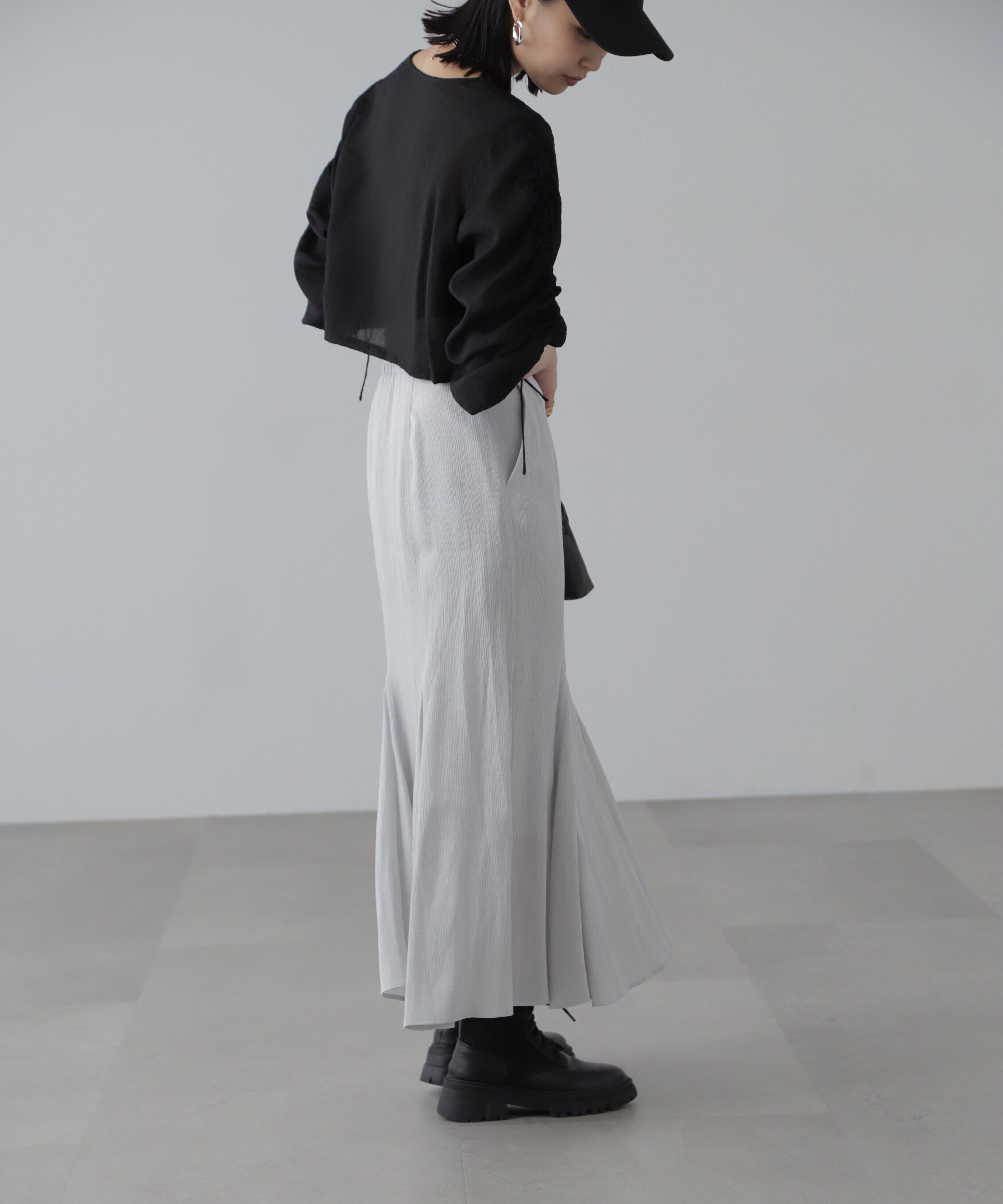  「[低身長サイズ/Sシリーズ]シャイニーフレアマーメイドスカート」|スカート|