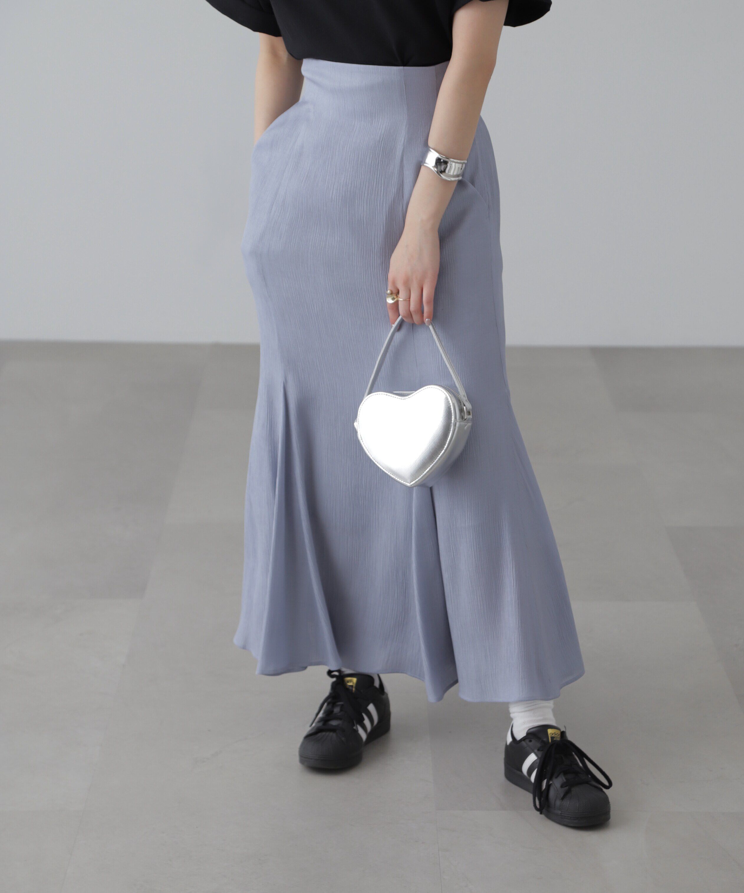  「[低身長サイズ/Sシリーズ]シャイニーフレアマーメイドスカート」|スカート|