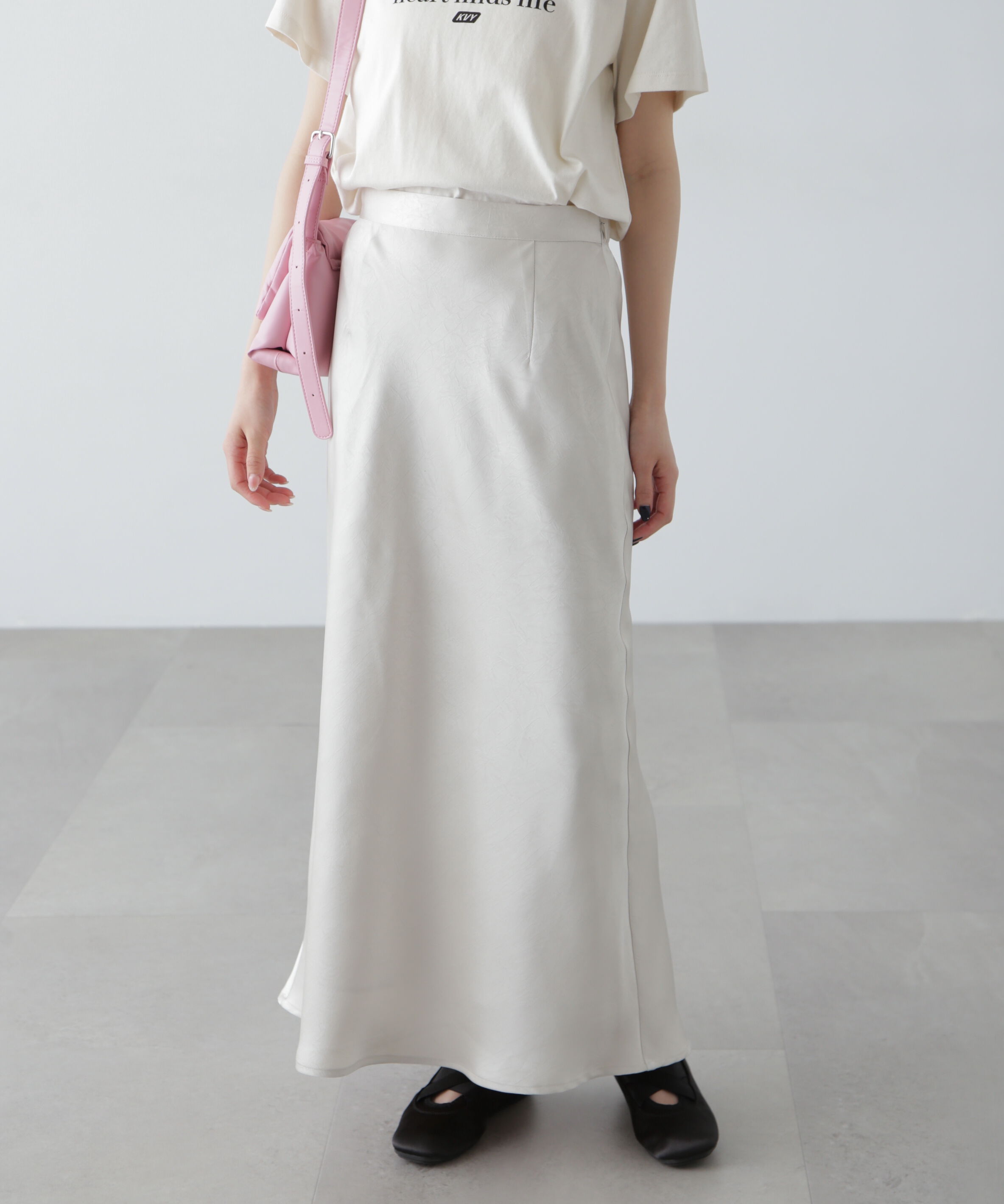  「ワッシャーサテンナロースカート」|スカート|