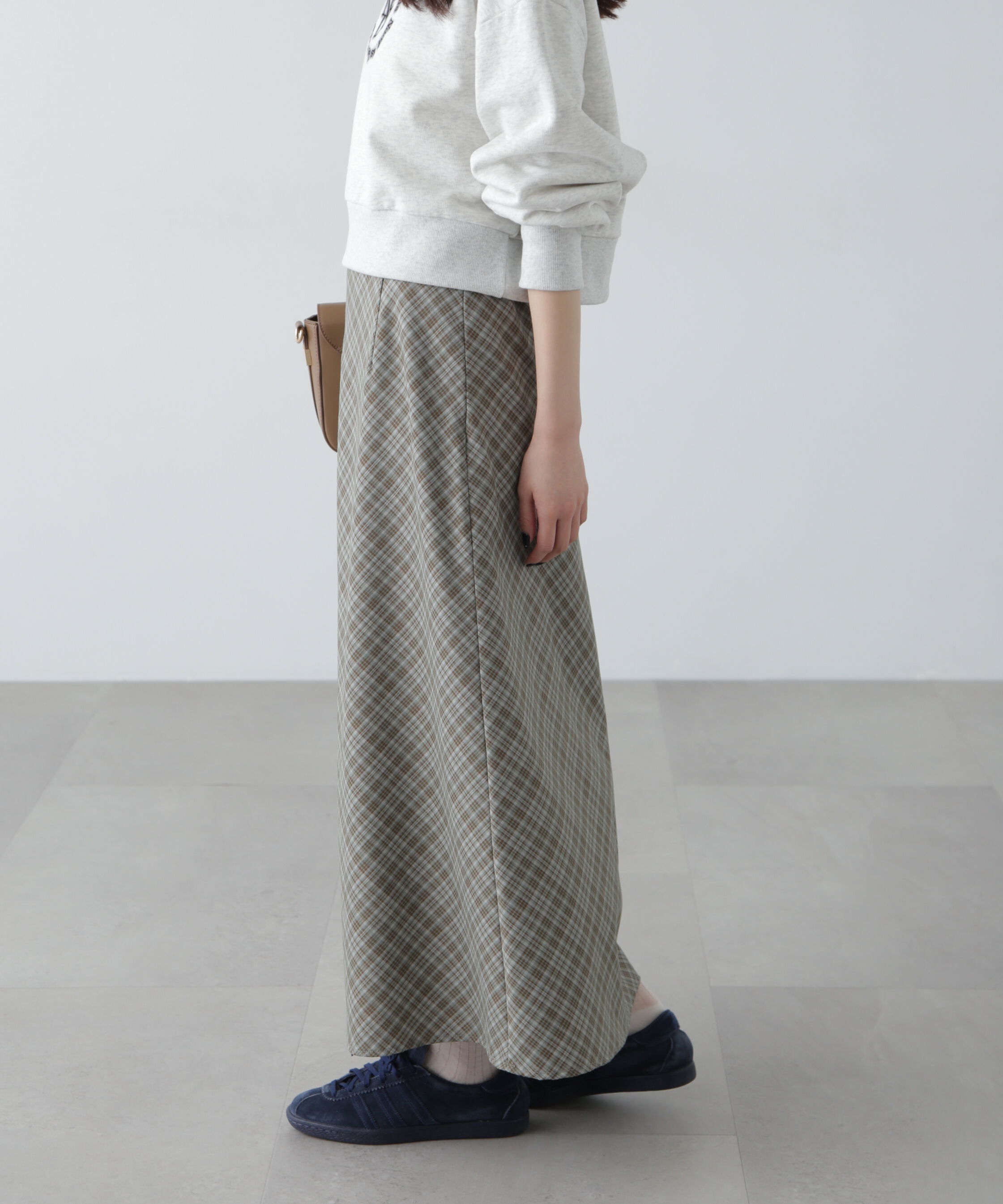  「ワッシャーサテンナロースカート」|スカート|