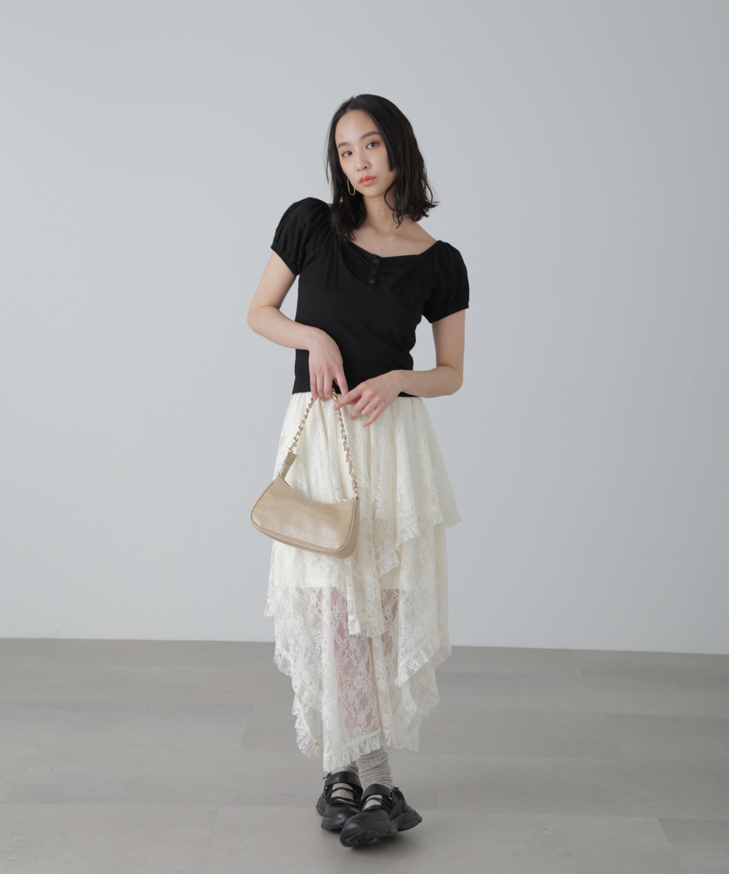  「オフショルギャザーカットソー」|Tシャツ・カットソー|