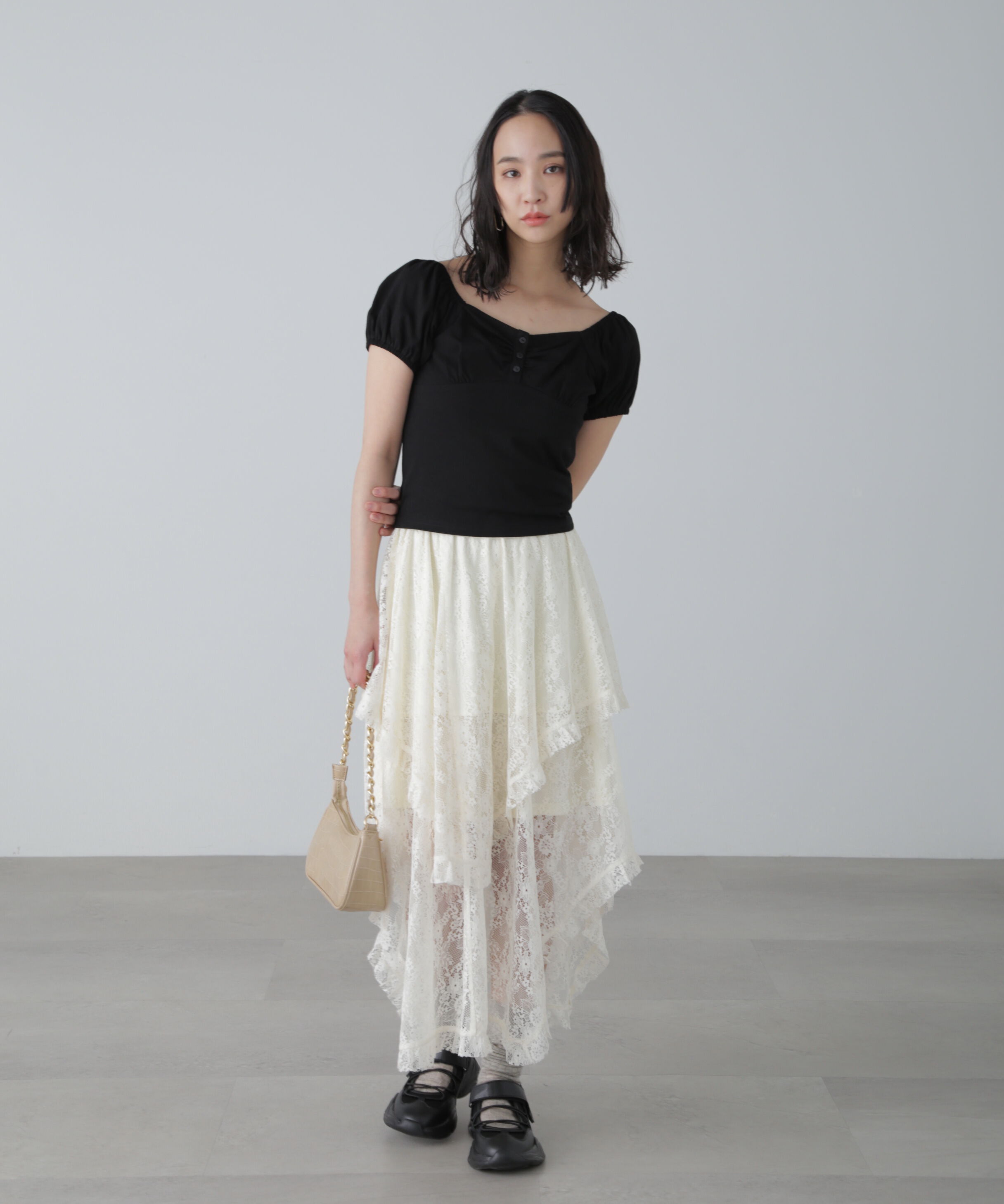  「オフショルギャザーカットソー」|Tシャツ・カットソー|