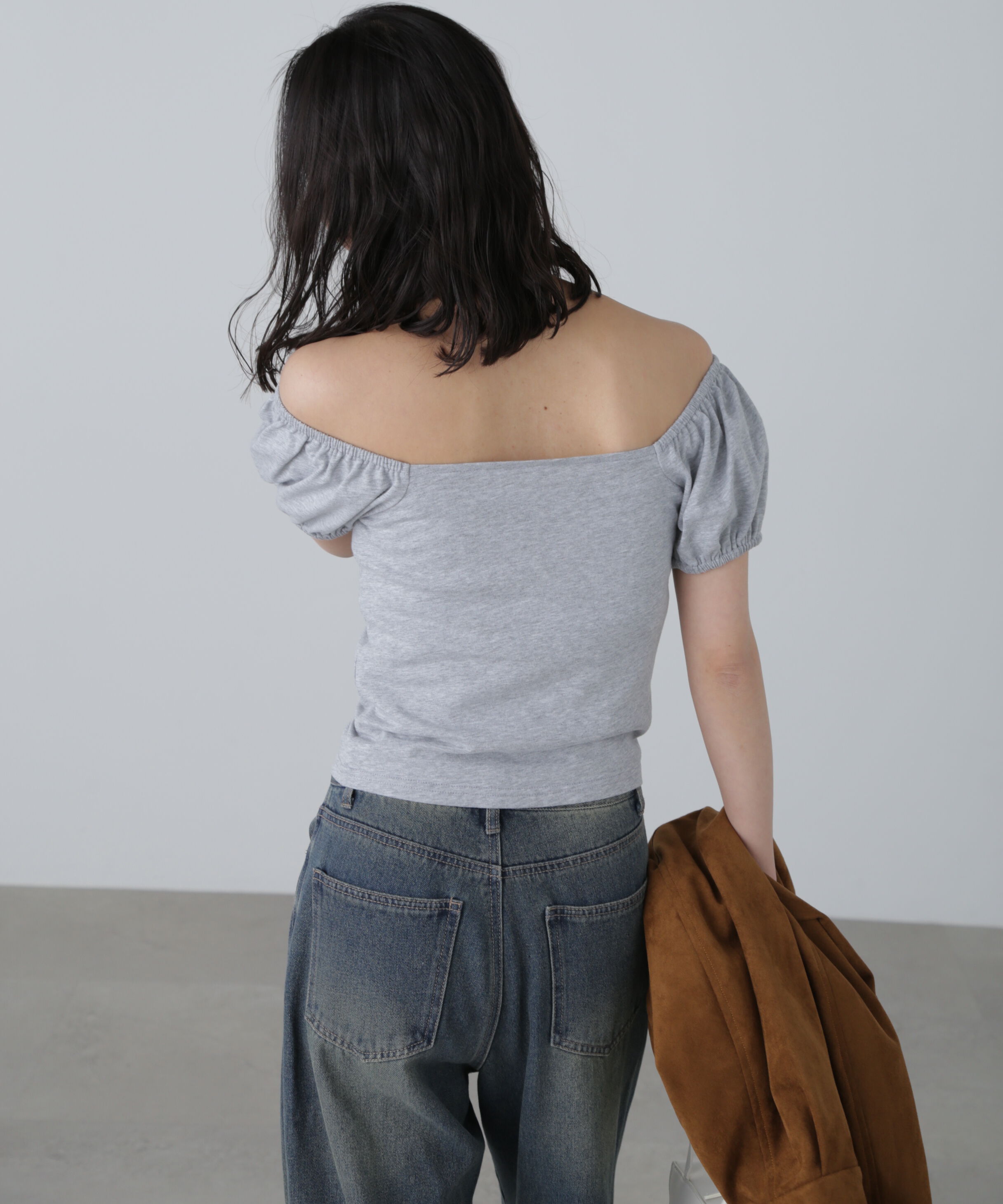  「オフショルギャザーカットソー」|Tシャツ・カットソー|