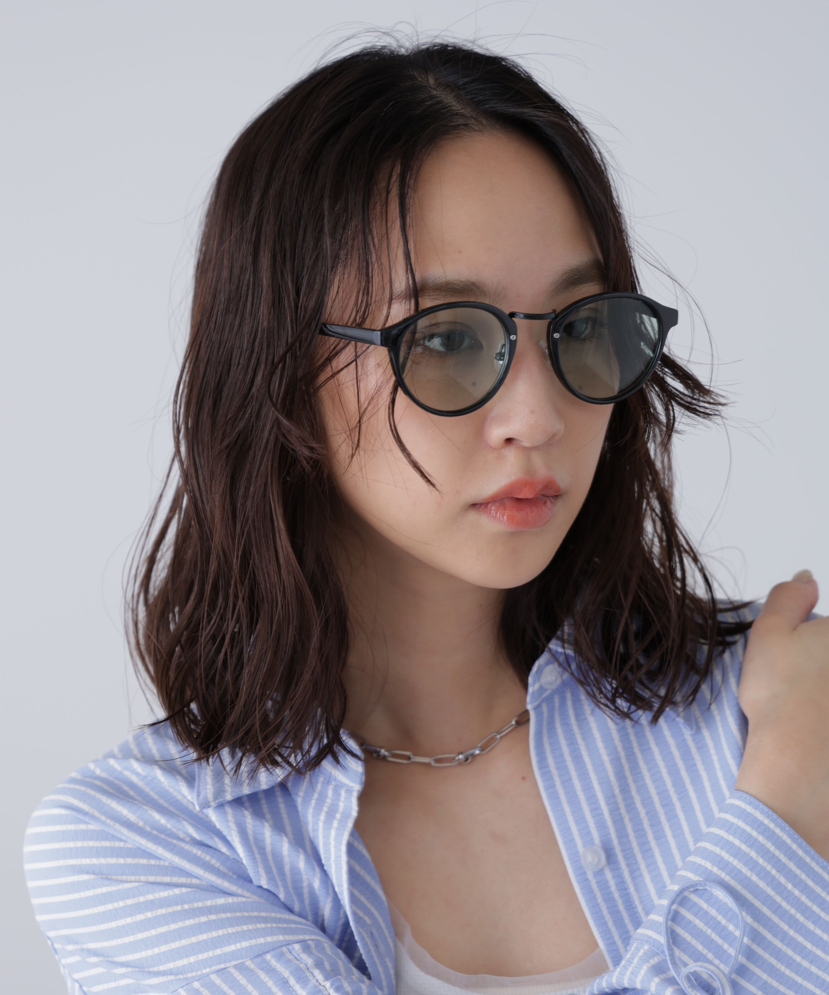  「ボストン型サングラス」|ハンカチ|ブラック