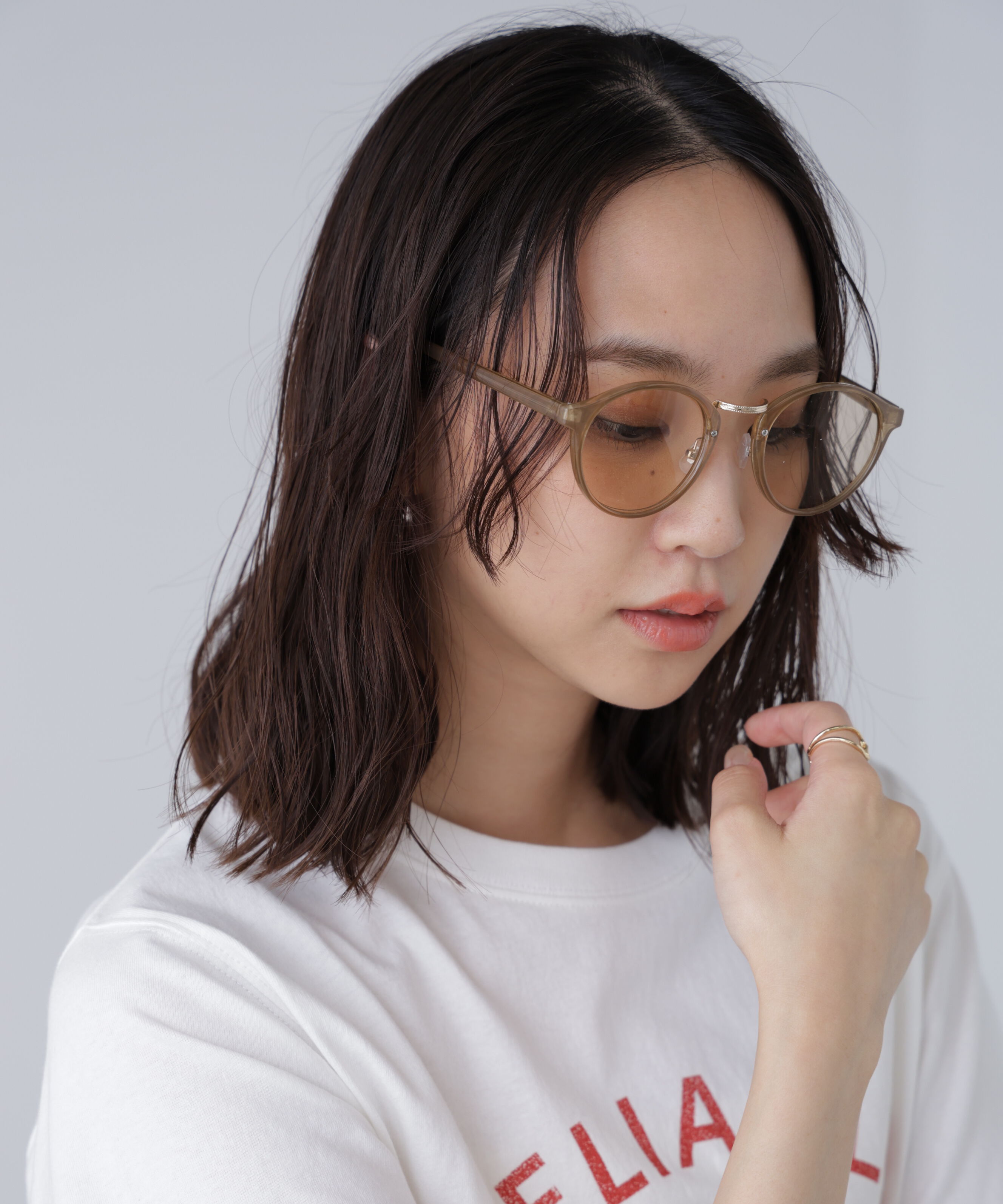  「ボストン型サングラス」|ハンカチ|ベージュ