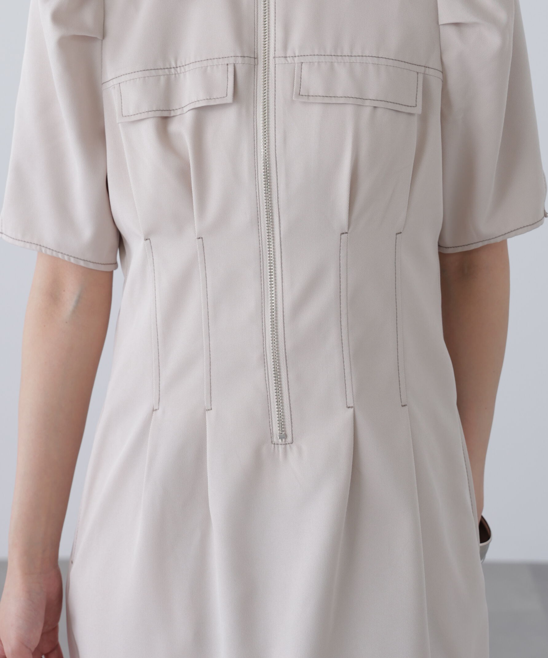  「配色ステッチジップミニワンピース」|ワンピース|