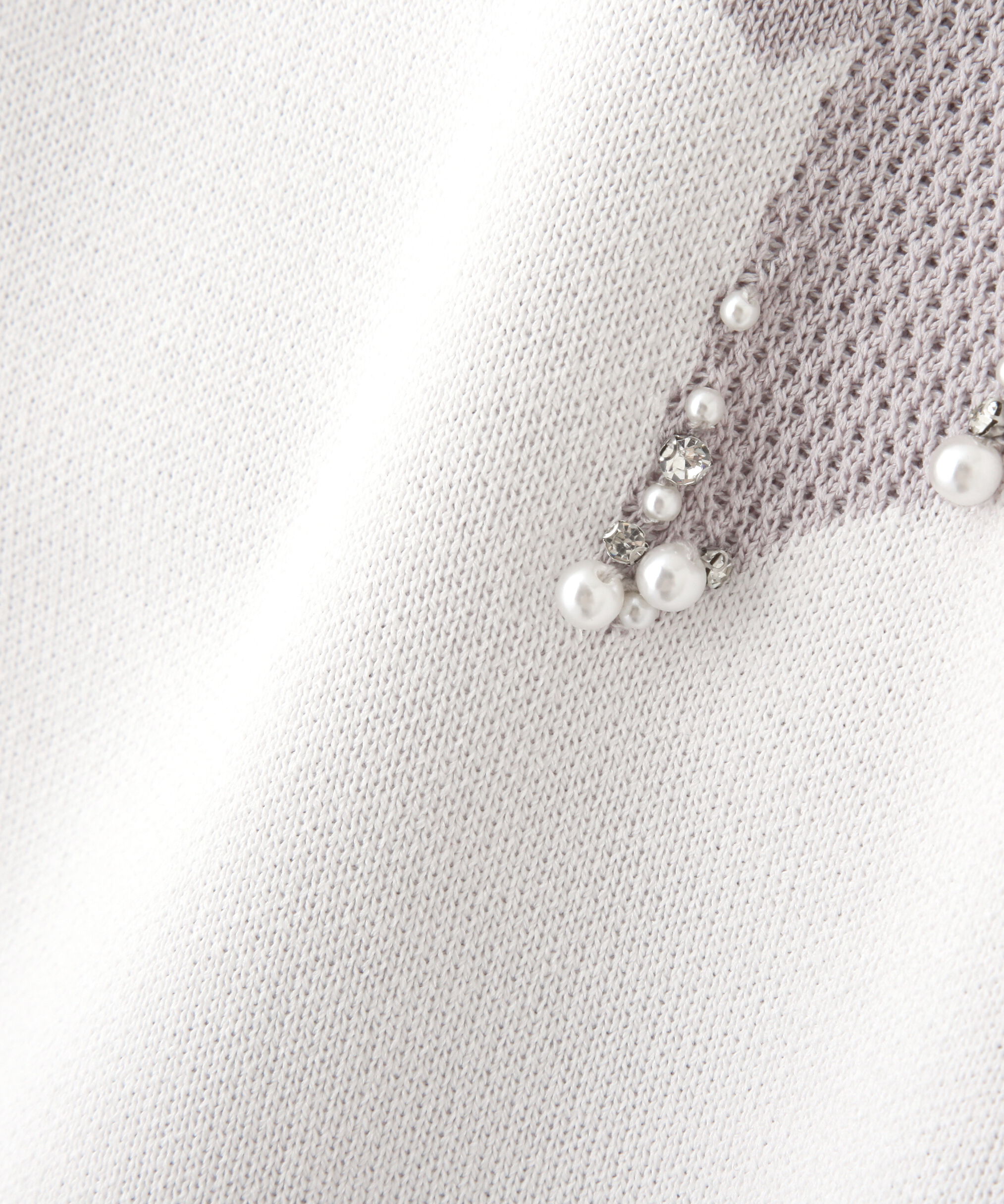  「リボンジャガードビジューニットトップス」|ニット・セーター|