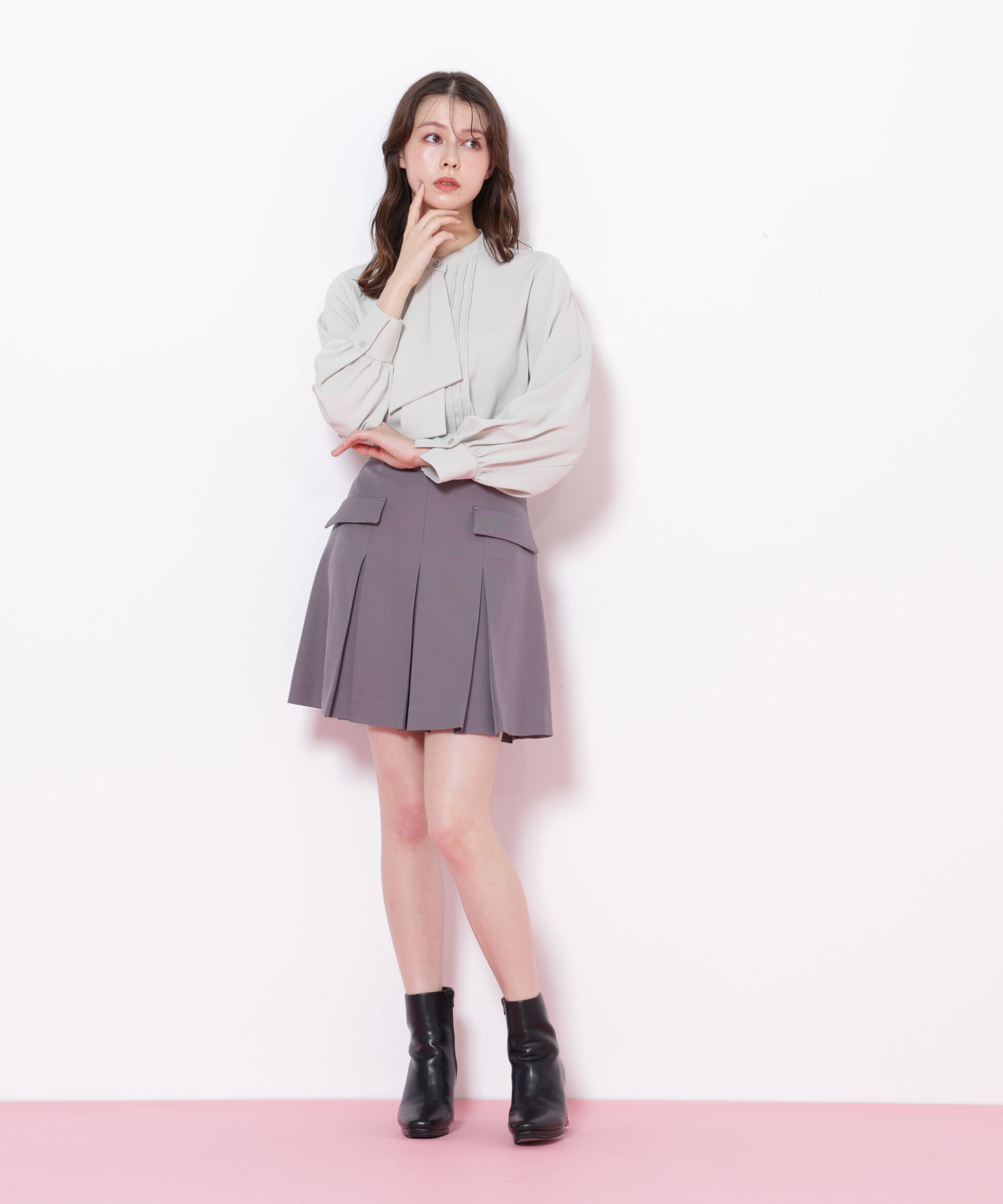  「ドレープピンタックブラウス」|シャツ・ブラウス|