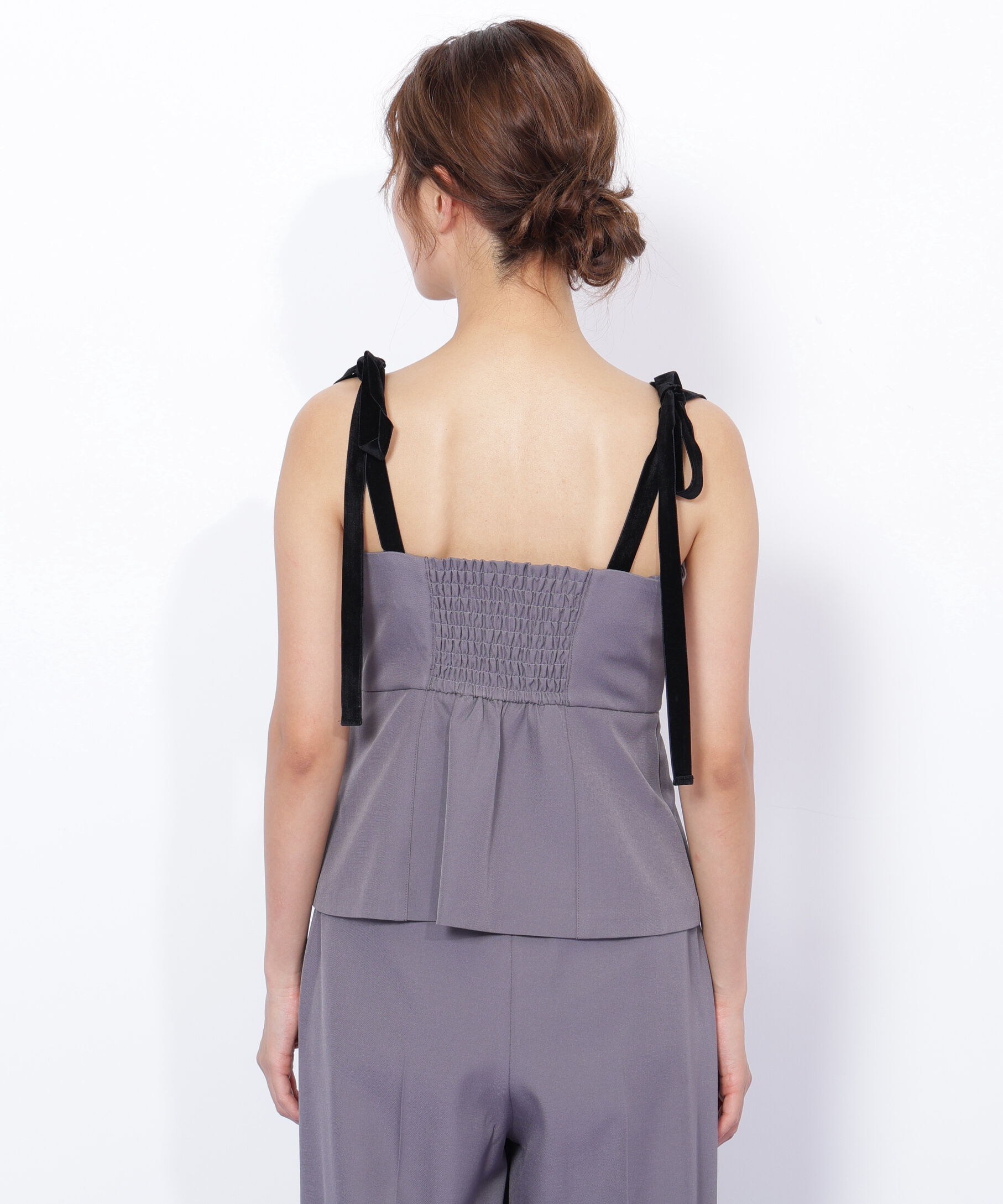  「＜セットアップ対応＞ベーシックツイルベロアリボンビスチェ」|シャツ・ブラウス|