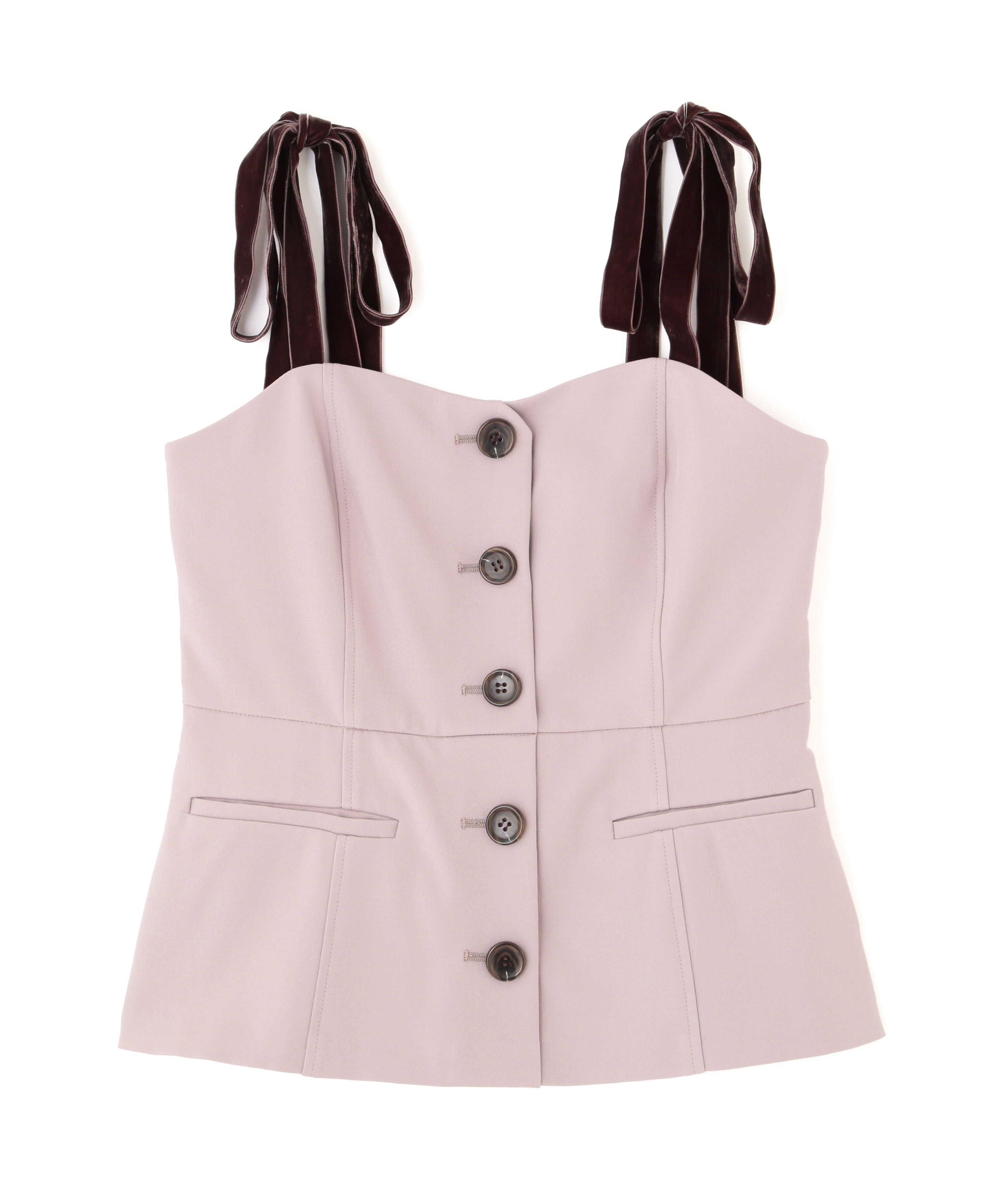  「＜セットアップ対応＞ベーシックツイルベロアリボンビスチェ」|シャツ・ブラウス|