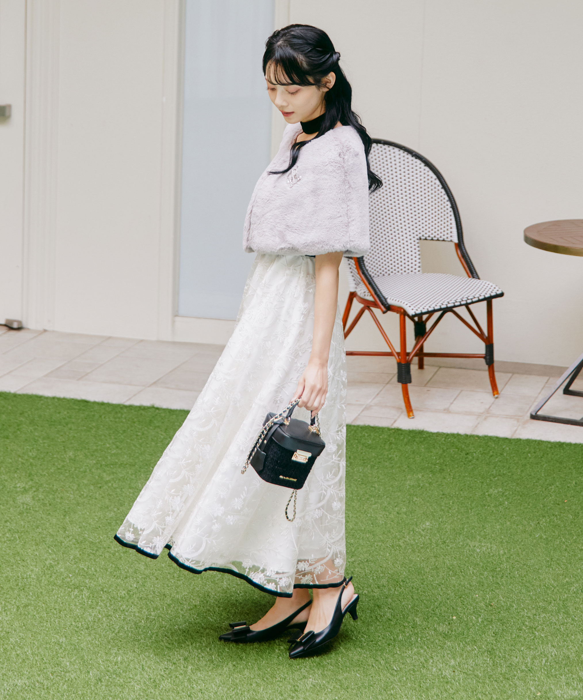  「＜ｍｉｋｕさんコラボ＞エンブロイダリーレースドレス」|ワンピース|