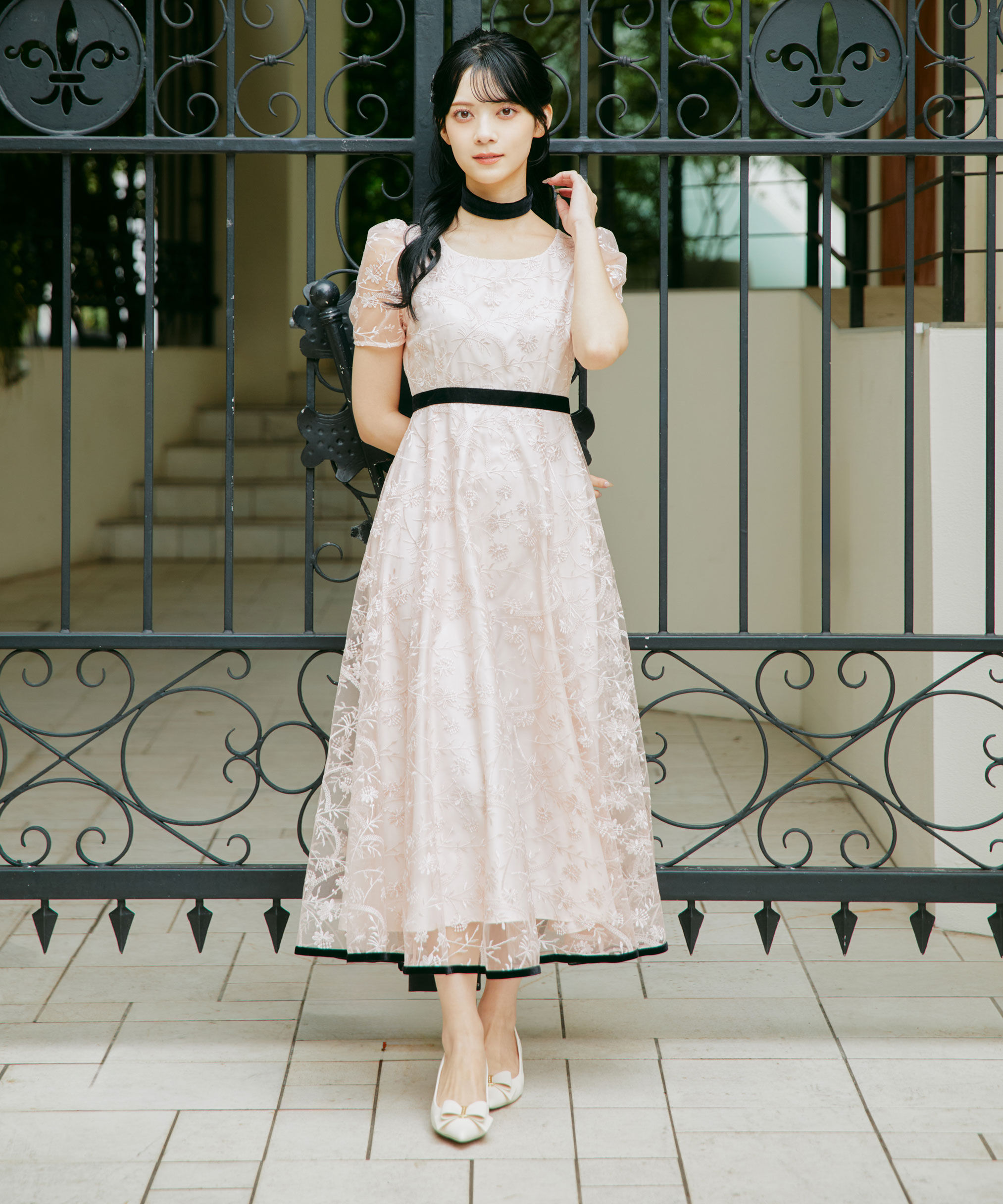  「＜ｍｉｋｕさんコラボ＞エンブロイダリーレースドレス」|ワンピース|ピンク