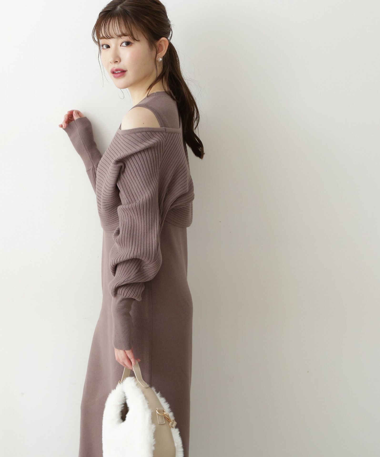 PROPORTION BODY DRESSING「ナローレイヤードニットワンピース」|ワンピース|