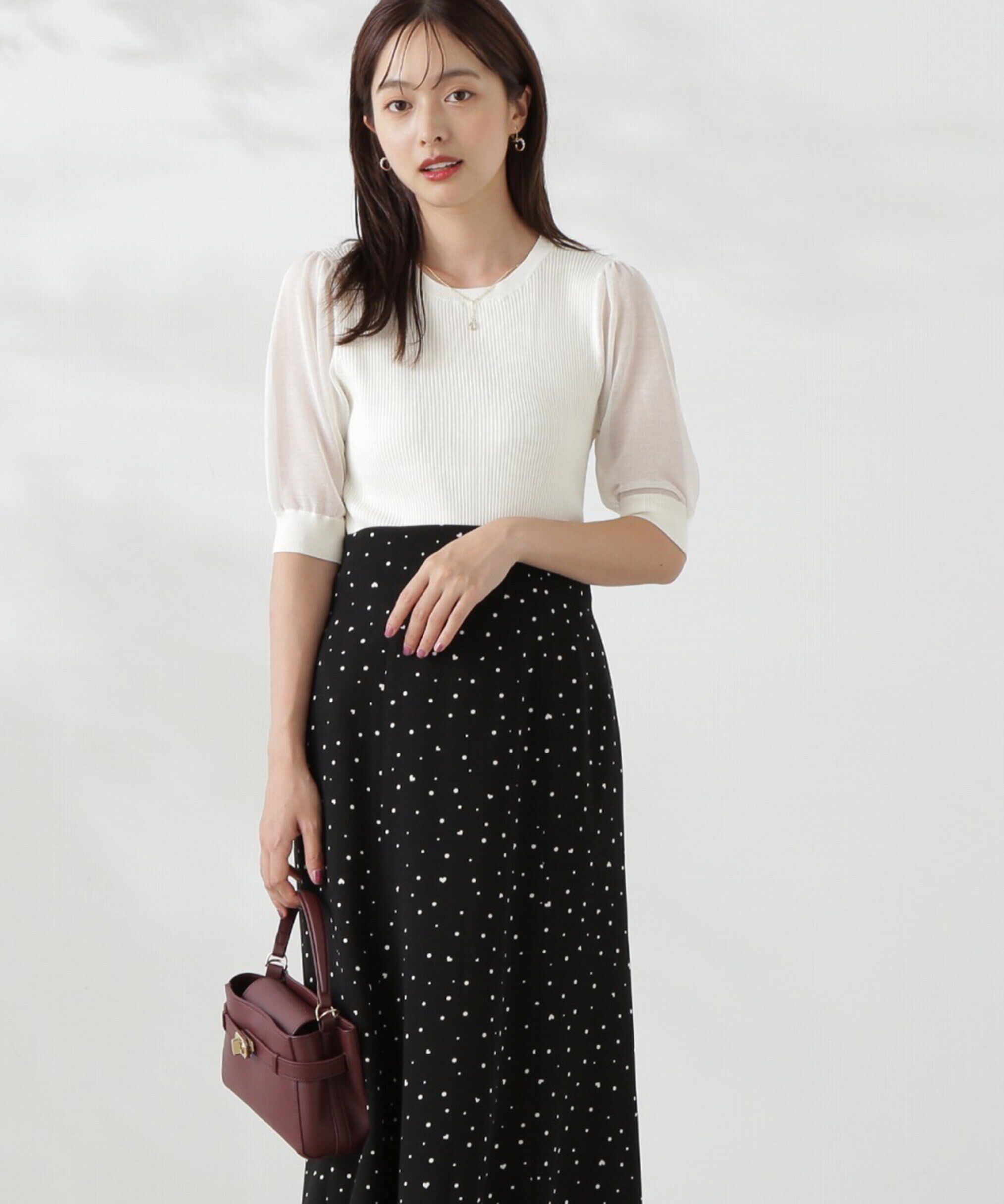 PROPORTION BODY DRESSING「チャーム付きシアー半袖ニット」|ニット・セーター|