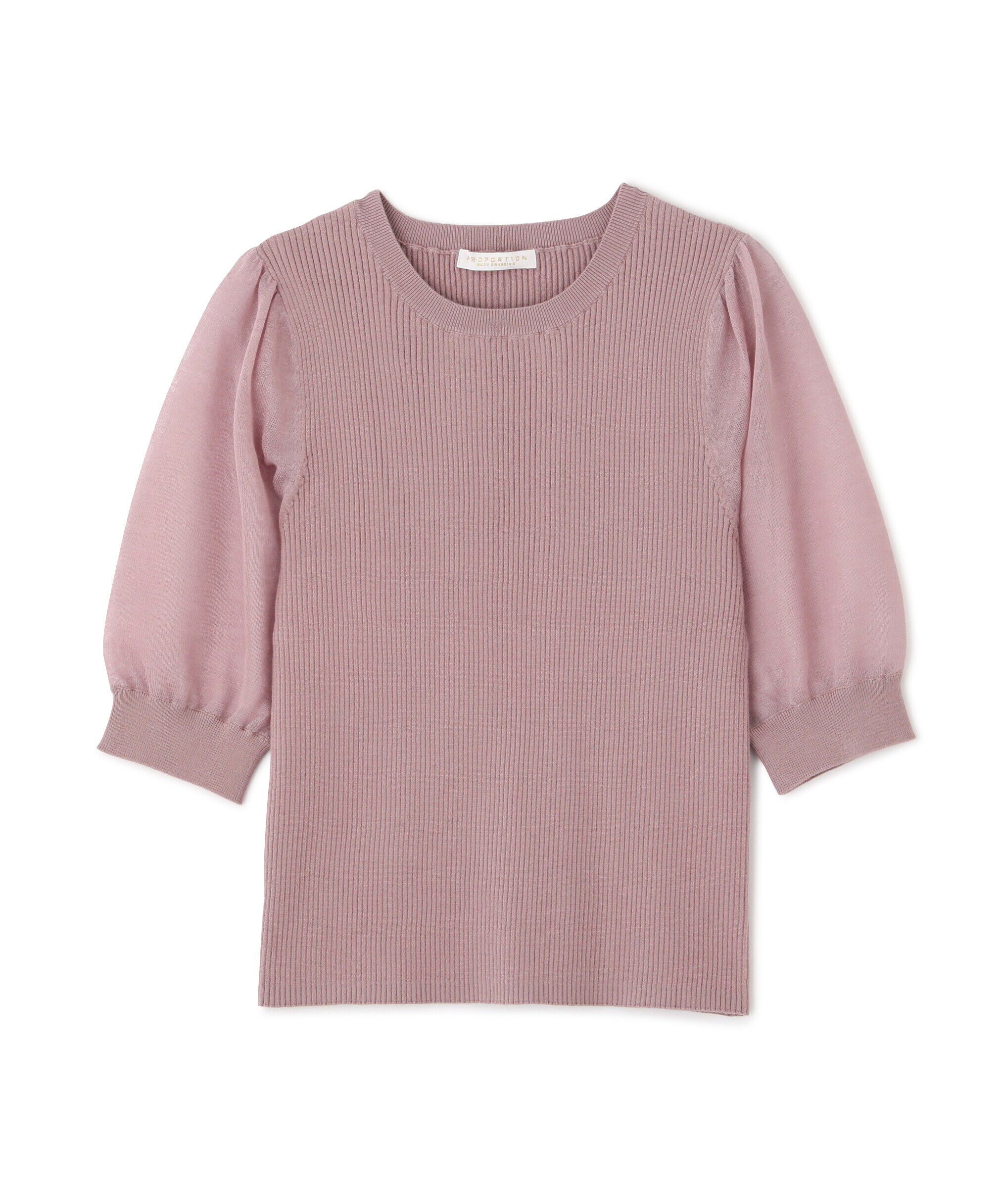 PROPORTION BODY DRESSING「チャーム付きシアー半袖ニット」|ニット・セーター|