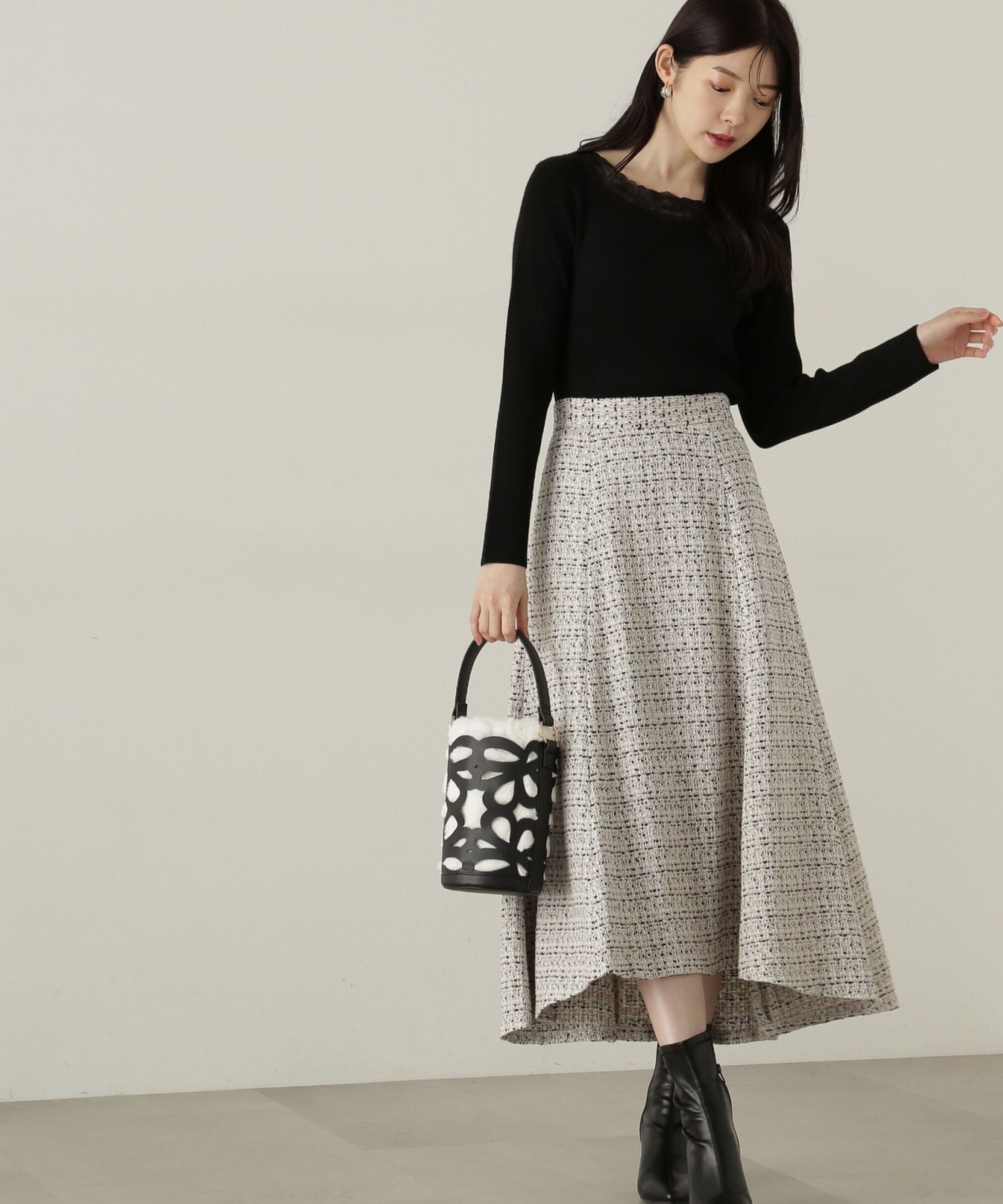 PROPORTION BODY DRESSING「ミックスツイードフレアスカート　24AW」|スカート|