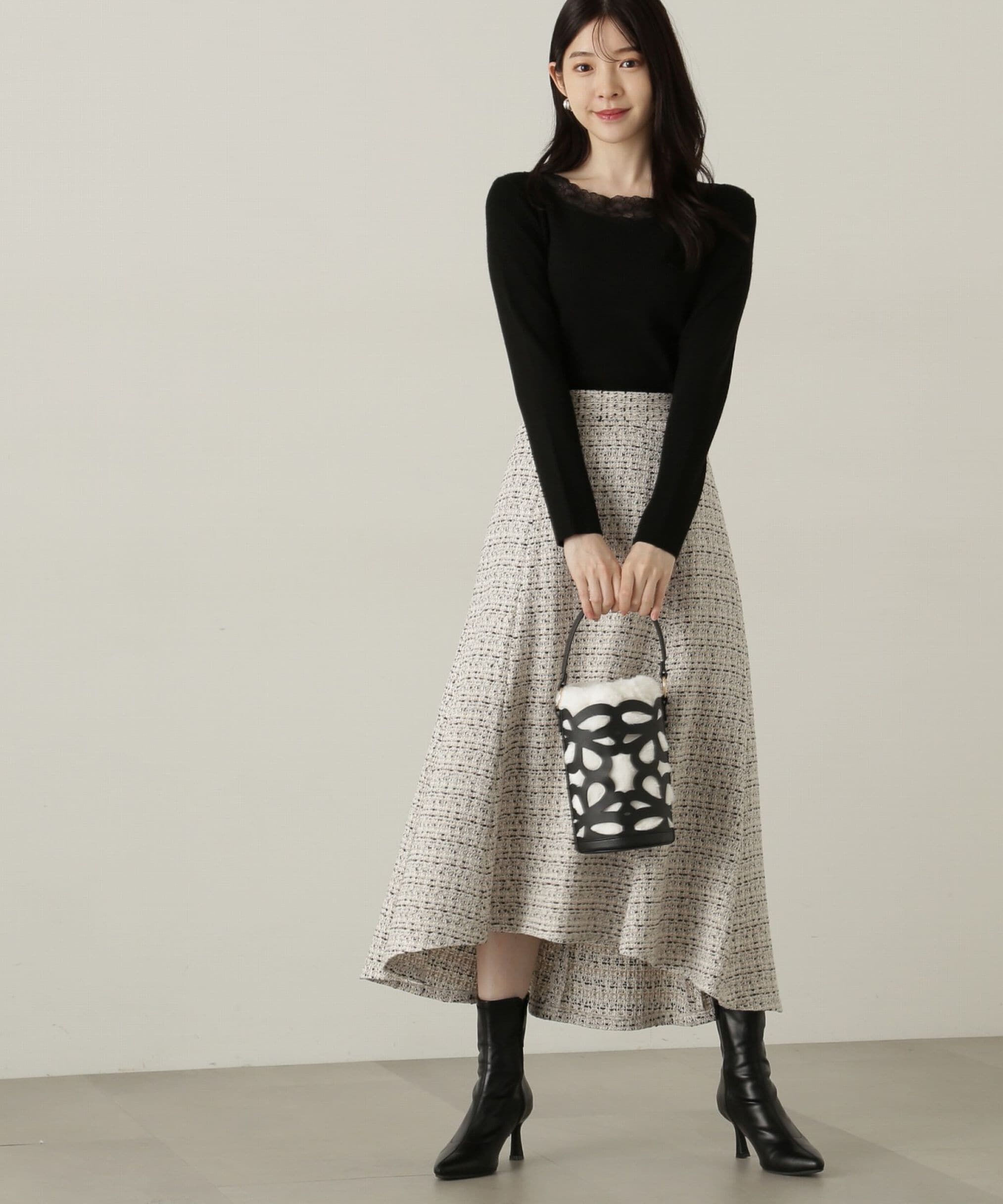 PROPORTION BODY DRESSING「ミックスツイードフレアスカート　24AW」|スカート|