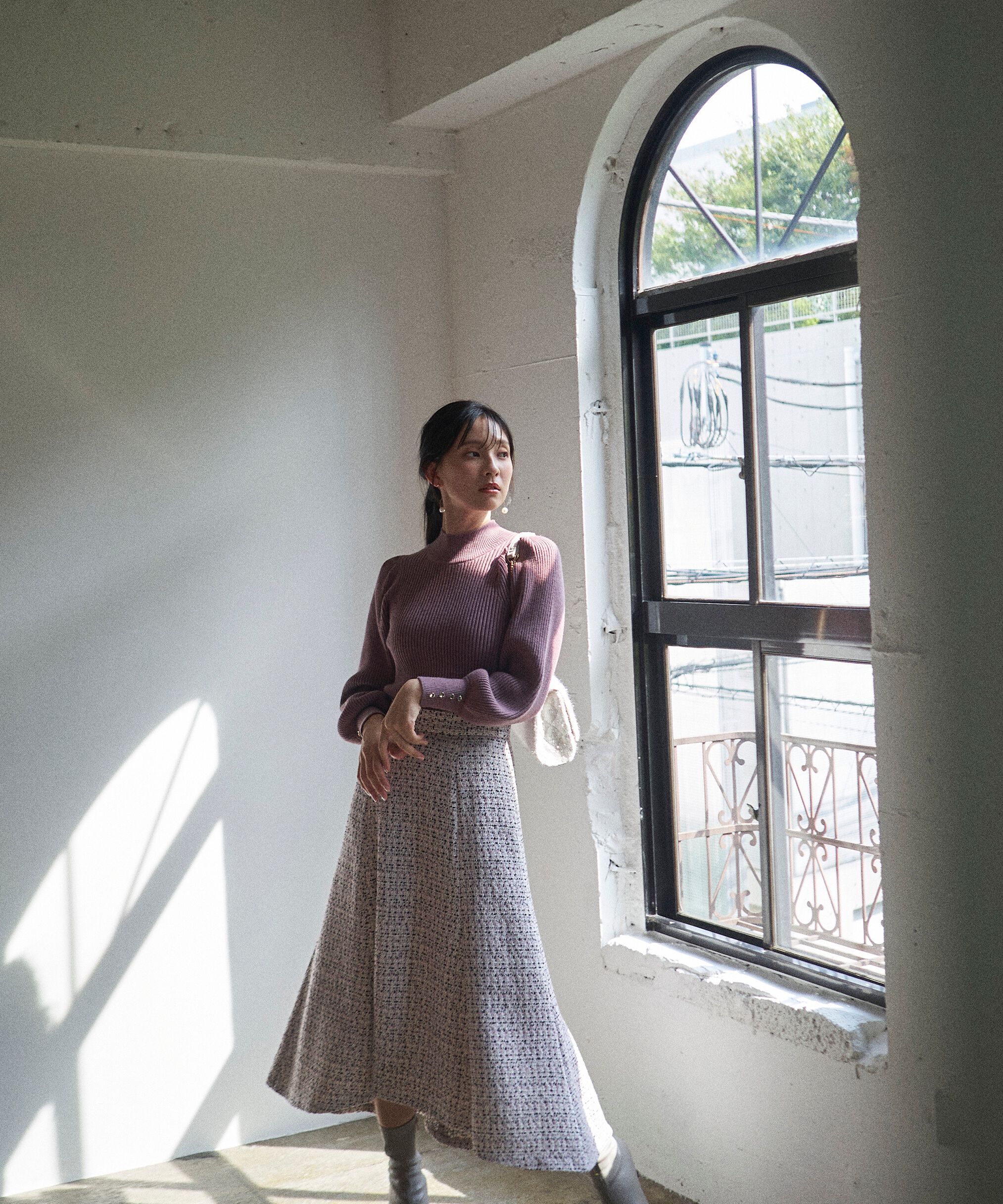 PROPORTION BODY DRESSING「ミックスツイードフレアスカート　24AW」|スカート|