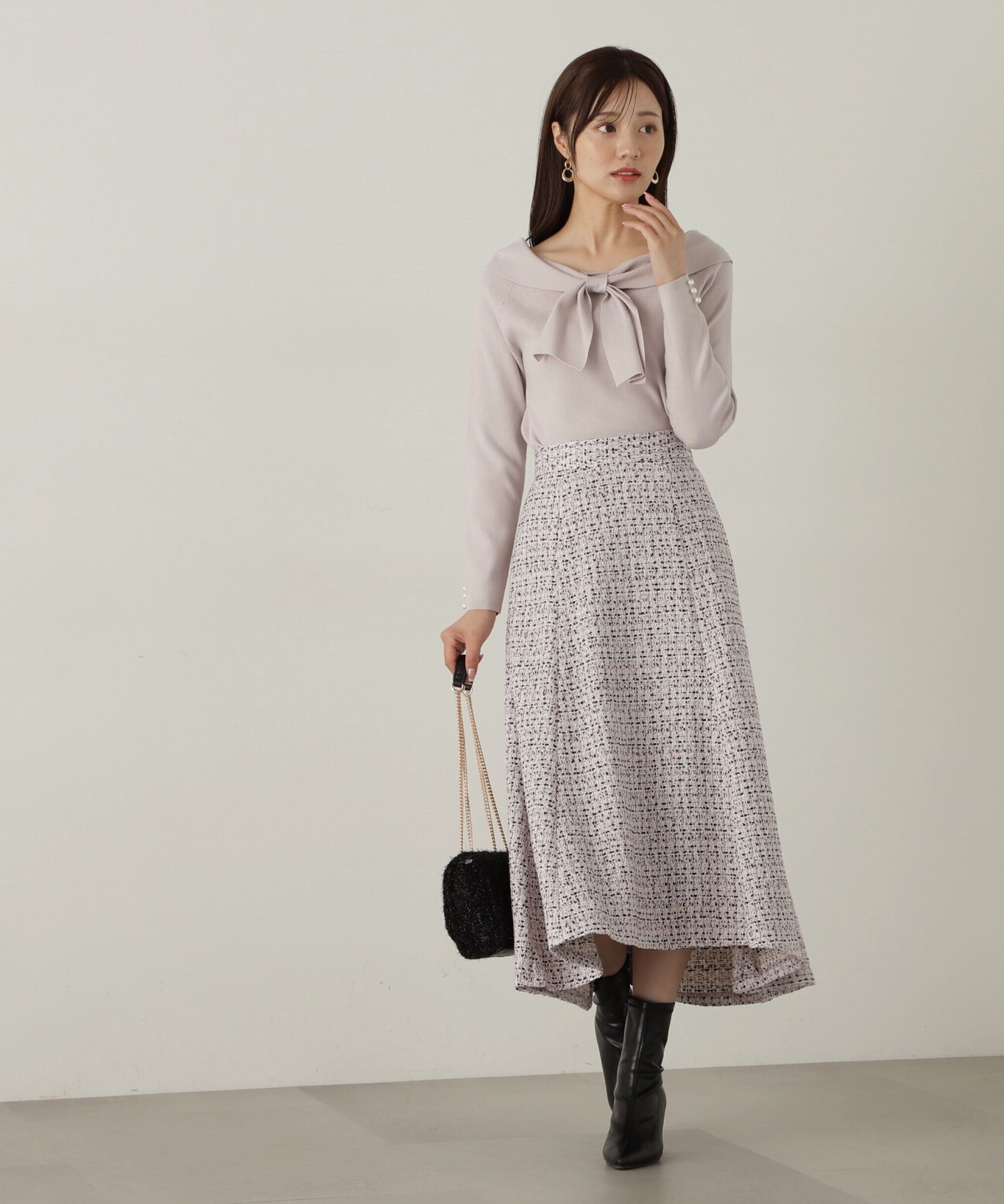 PROPORTION BODY DRESSING「ミックスツイードフレアスカート　24AW」|スカート|