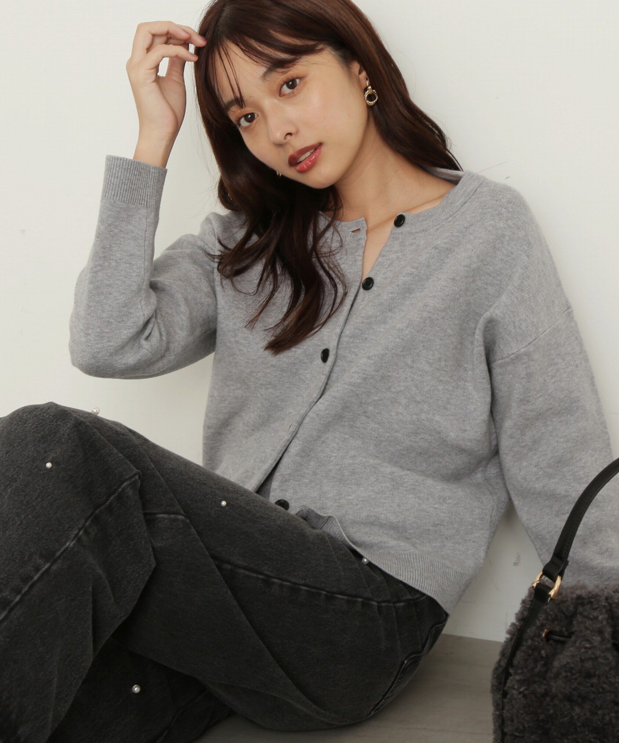 PROPORTION BODY DRESSING「ジャガード20241204カーディガン」|カーディガン|トップグレー1