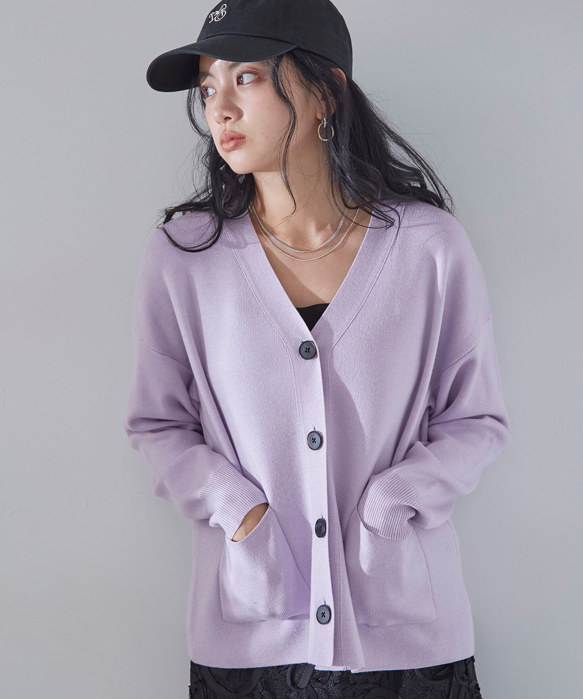 PROPORTION BODY DRESSING「スムースカーデ」|カーディガン|ラベンダー