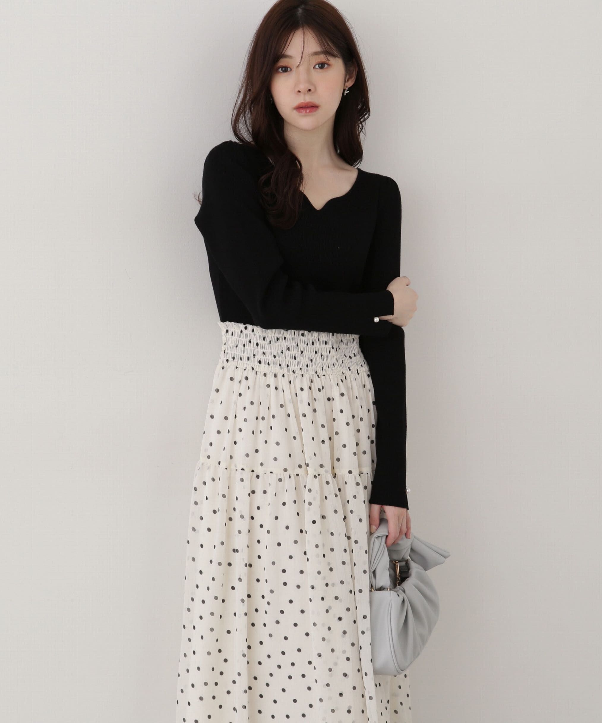 PROPORTION BODY DRESSING「ウエストシャーリングニットドッキングワンピース」|ワンピース|