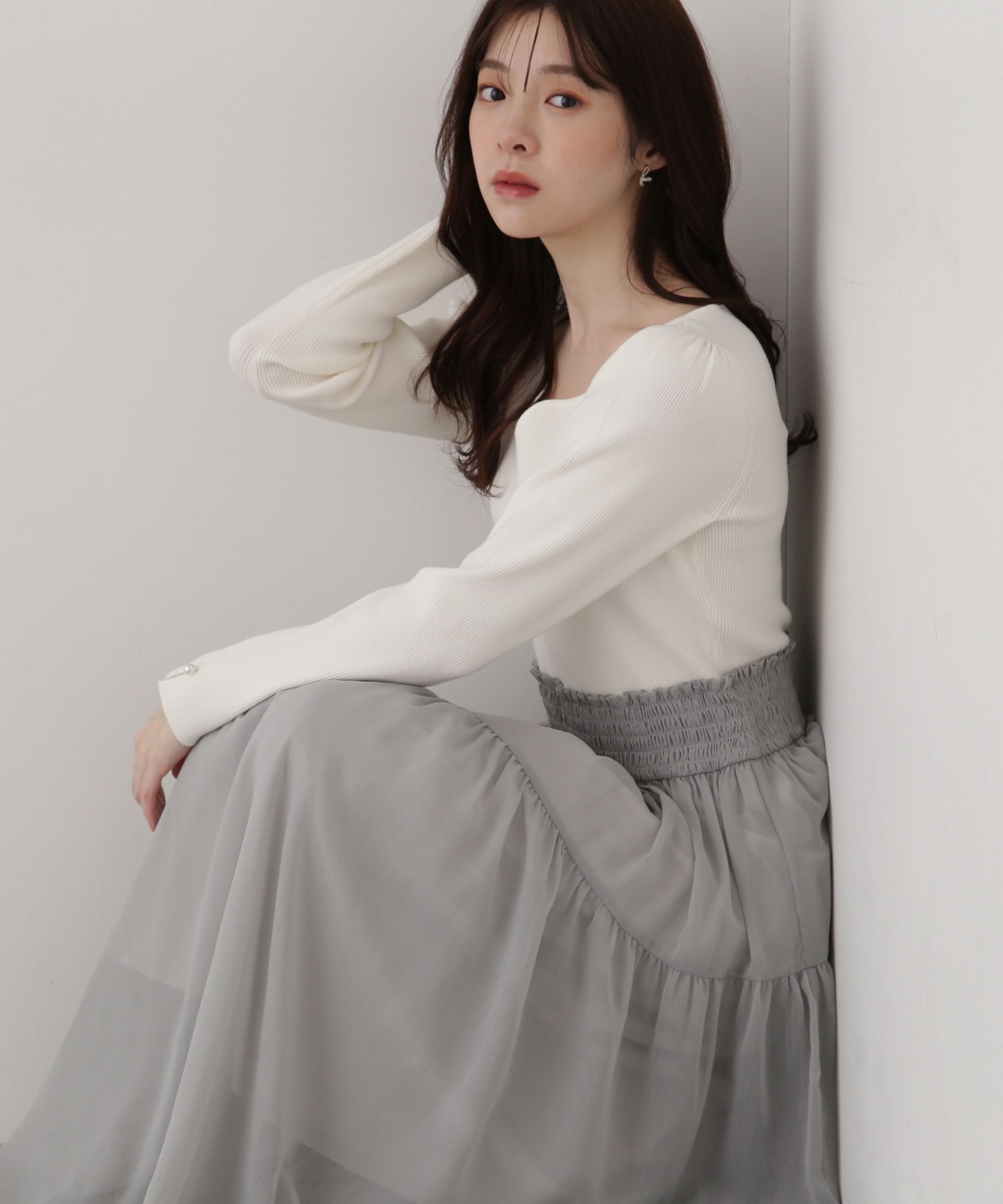 PROPORTION BODY DRESSING「ウエストシャーリングニットドッキングワンピース」|ワンピース|