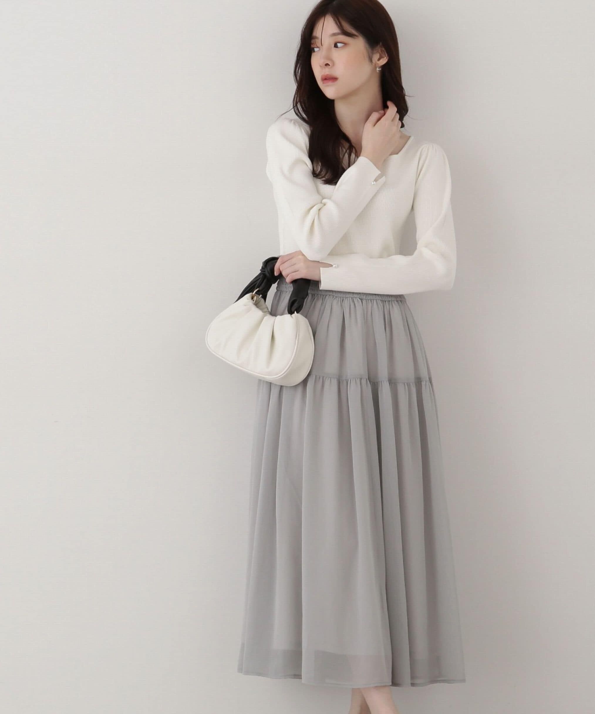 PROPORTION BODY DRESSING「ウエストシャーリングニットドッキングワンピース」|ワンピース|