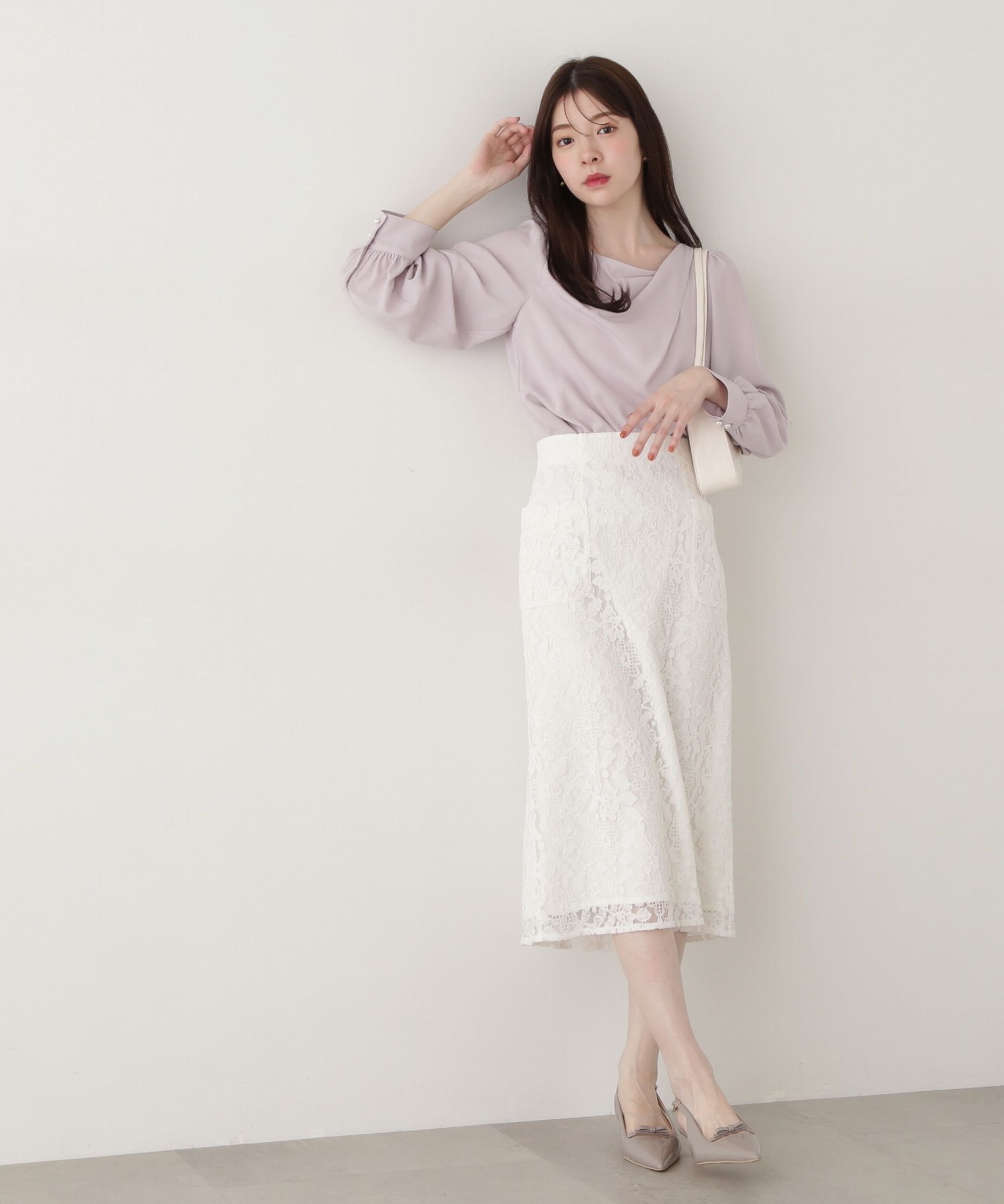 PROPORTION BODY DRESSING「レースタイトスカート」|スカート|エクリュ1