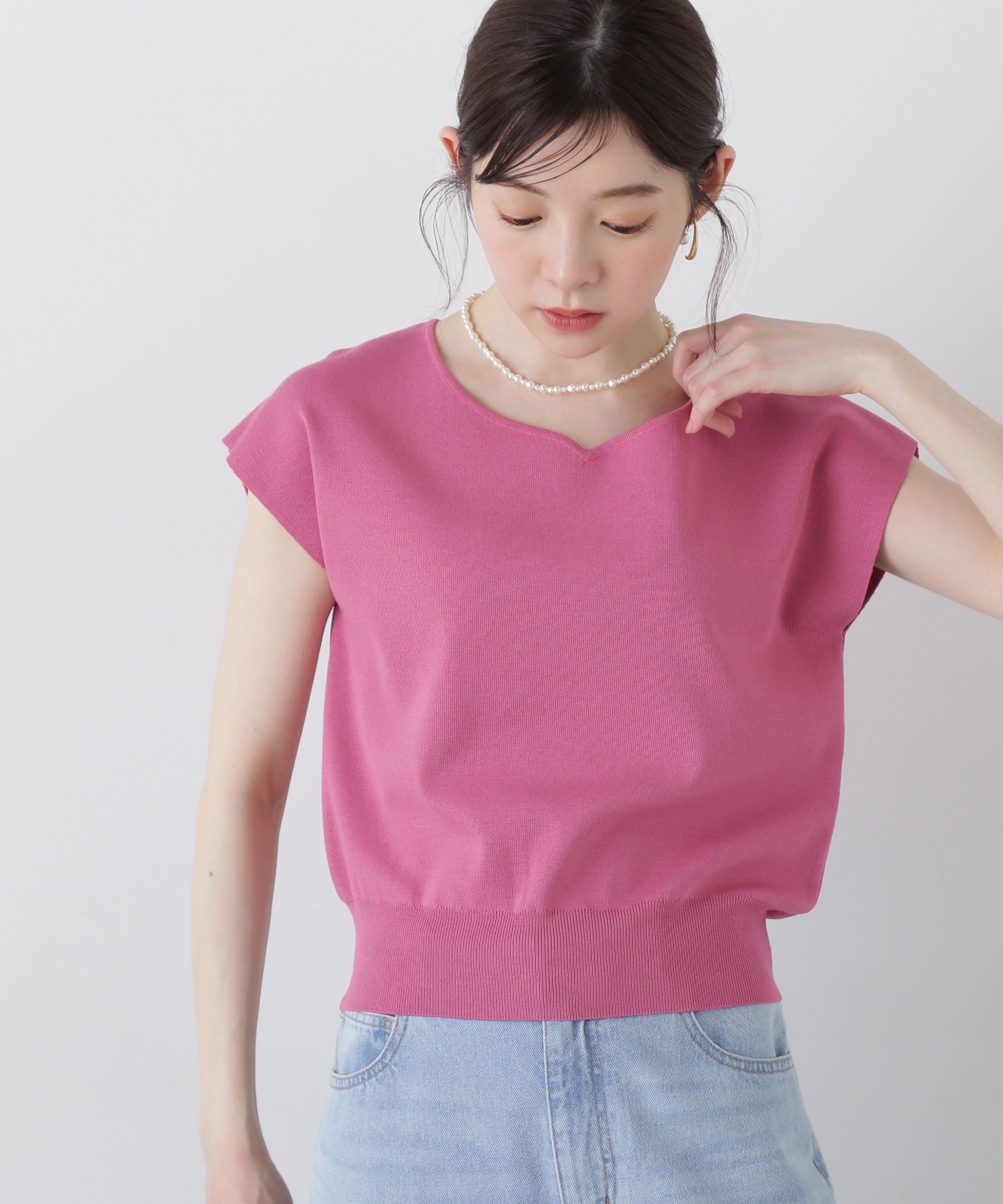 PROPORTION BODY DRESSING「ハートカットフレンチ総針ニット」|ニット・セーター|