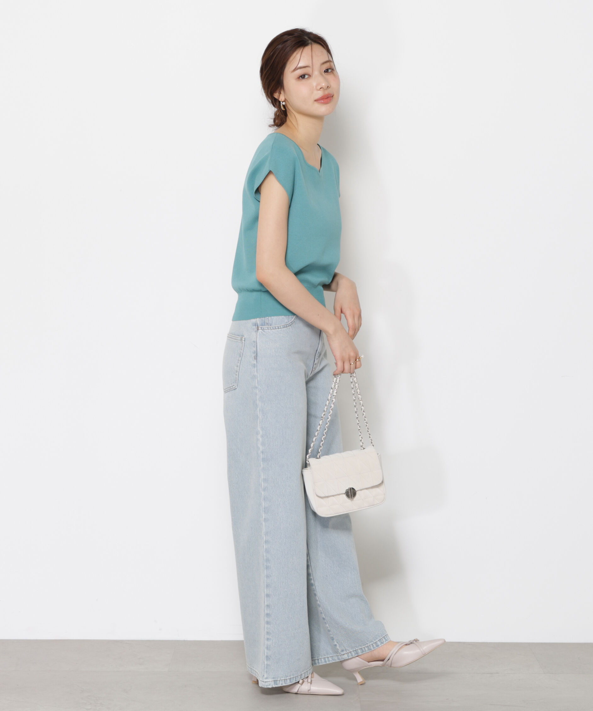 PROPORTION BODY DRESSING「ハートカットフレンチ総針ニット」|ニット・セーター|