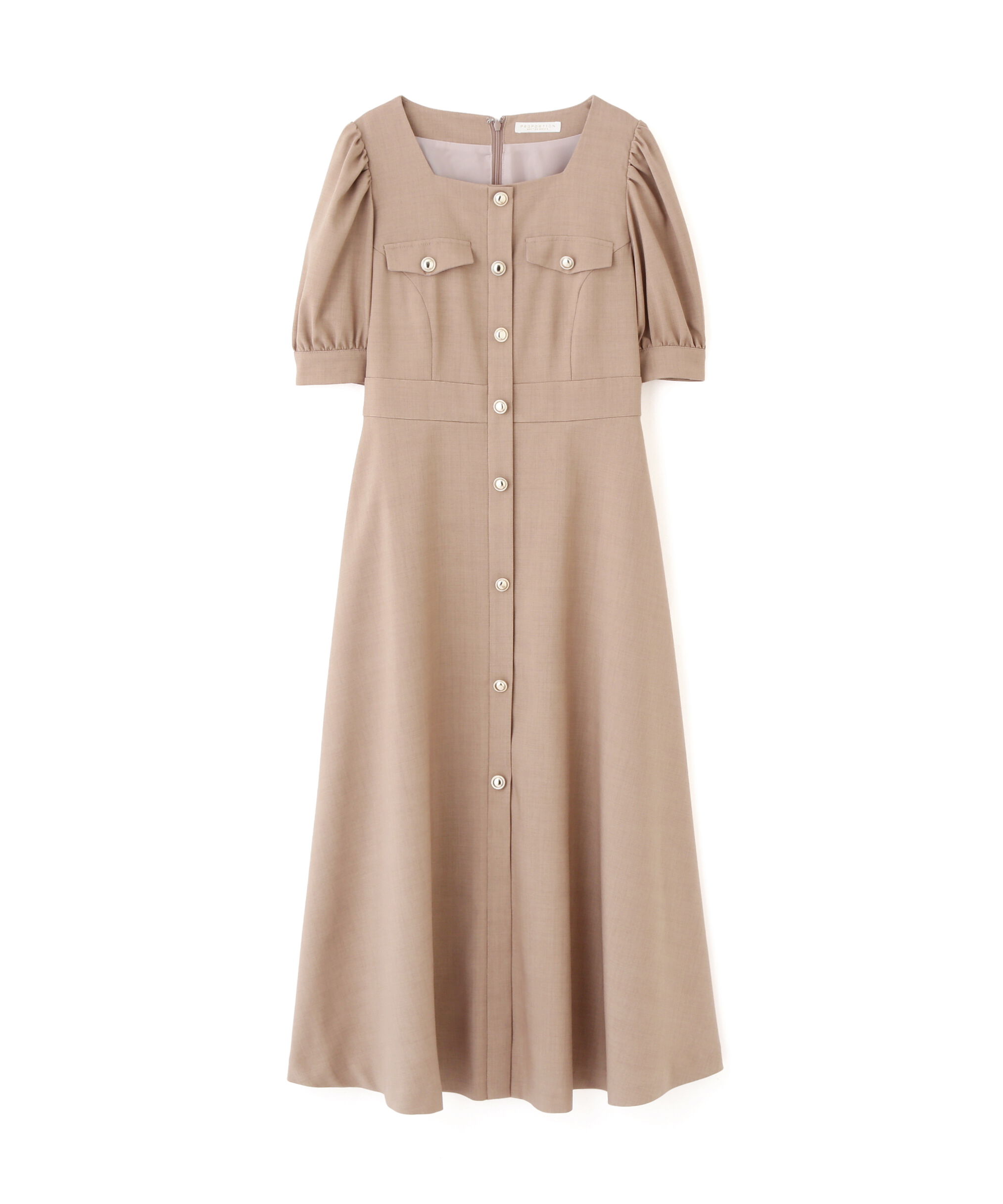 PROPORTION BODY DRESSING「フロント釦スクエアネックワンピース」|ワンピース|