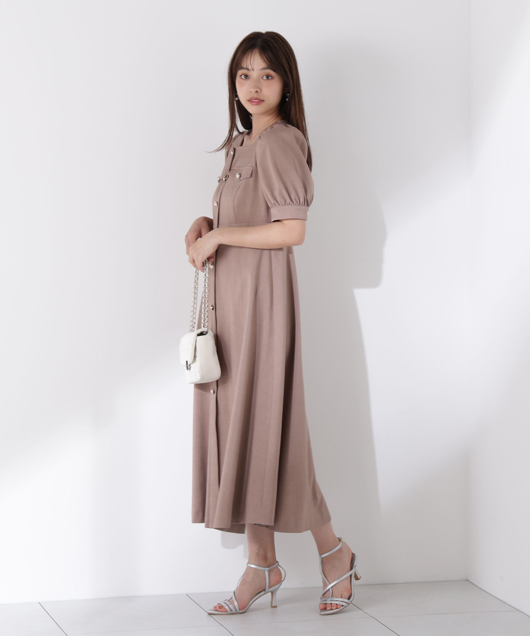 PROPORTION BODY DRESSING「フロント釦スクエアネックワンピース」|ワンピース|